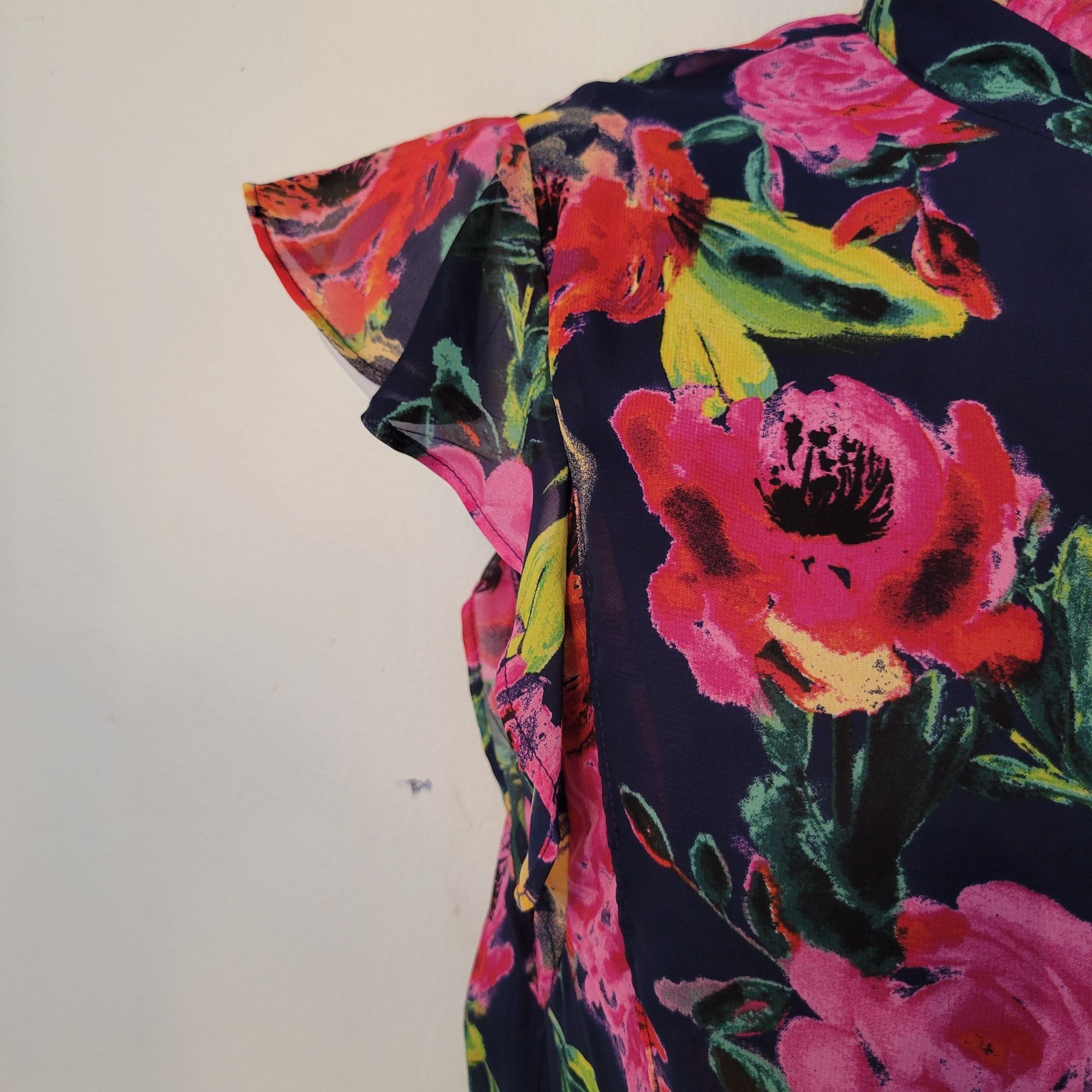 Other Julia Jordan Floral Dress 12 High Neck Modest A Line Midi Su Size XL / US 12-14 / IT 48-50 - 8 Thumbnail