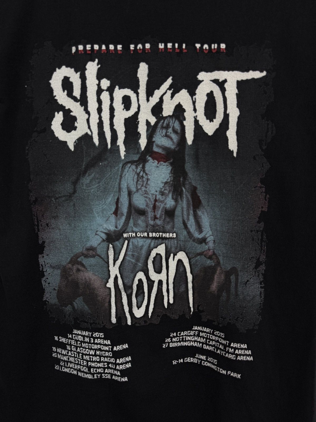 Slipknot 🇺🇸 Vintage Slipknot Korn Prepare For Hell Tour 2015 T-Shirt Size US M / EU 48-50 / 2 - 9 Thumbnail