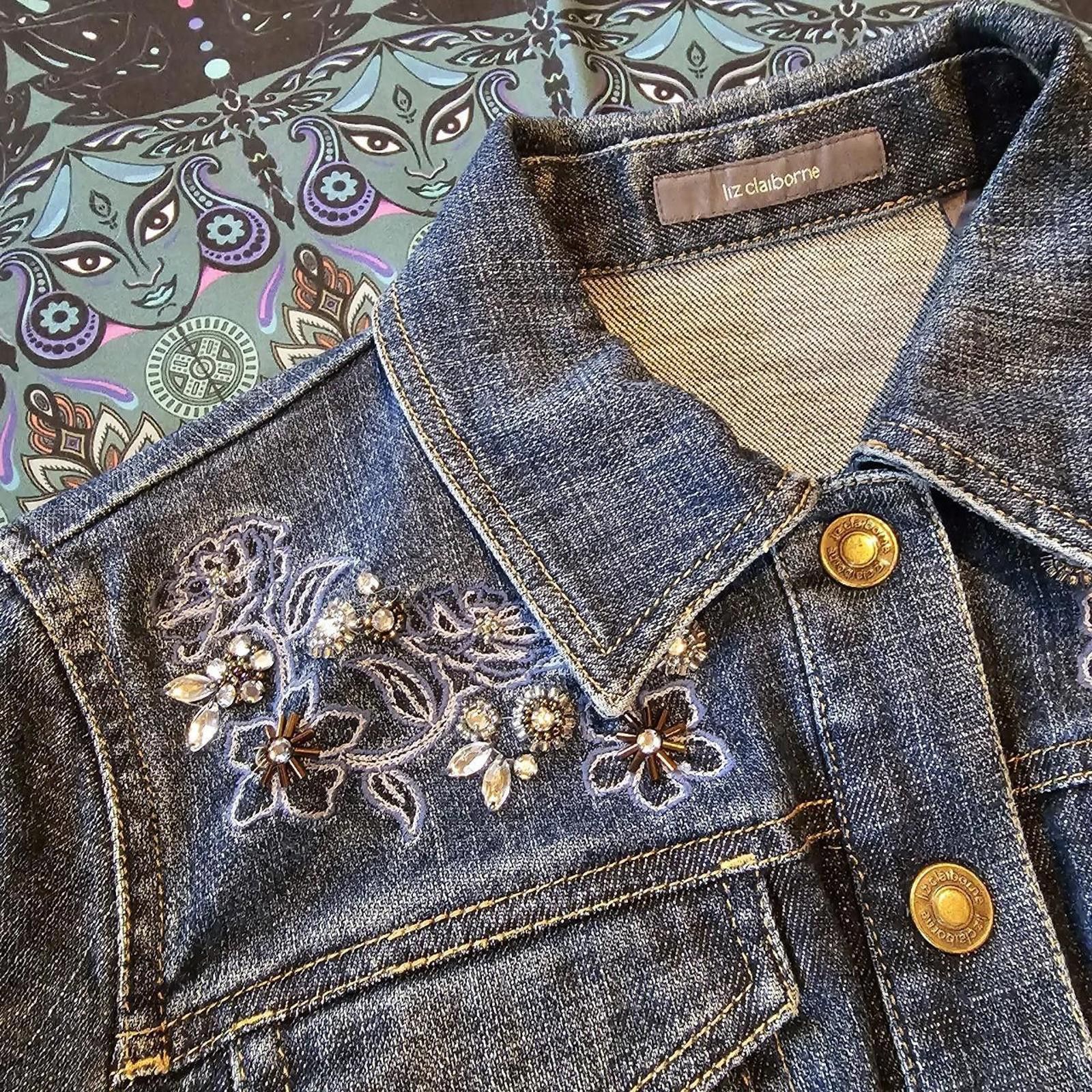 Designer Liz Claiborne Women's Blue Jean Jacket Size S / US 4 / IT 40 - 3 Thumbnail