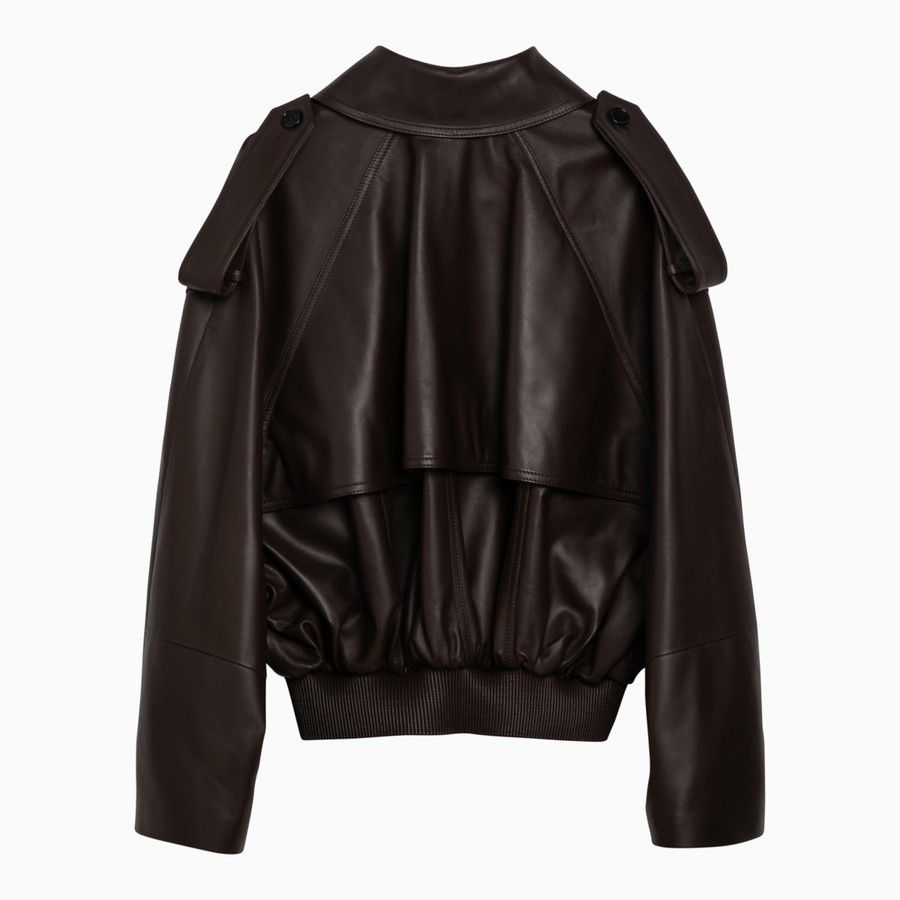 Loewe o1d2blof0824 Leather Jacket in Dark Brown Size XS / US 0-2 / IT 36-38 - 2 Thumbnail