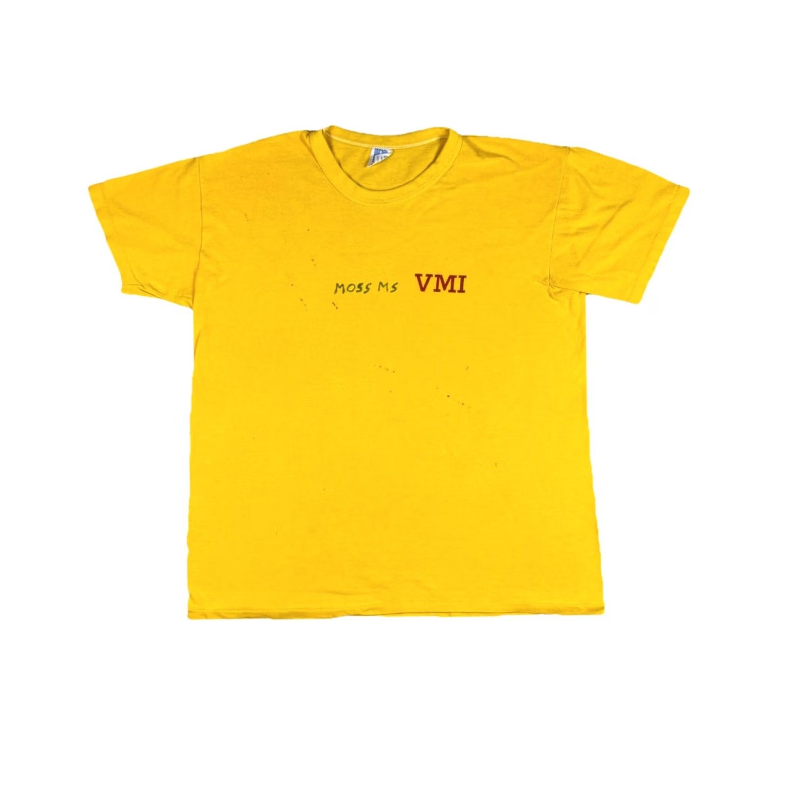 Russell Athletic VINTAGE Russell Athletic Gym T Shirt Yellow 80s Adult L Short Sleeve Crew Neck Cotton Solid Mens Size US L / EU 52-54 / 3 - 2 Thumbnail