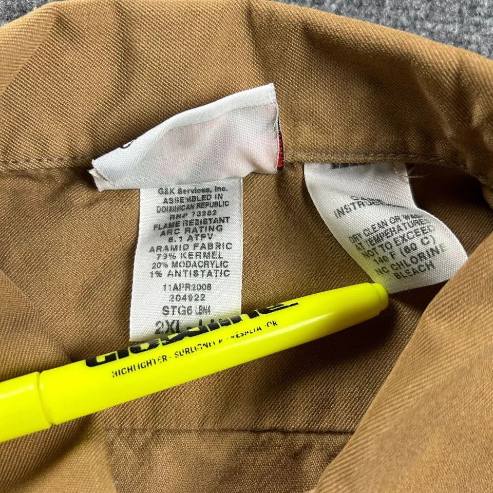 Other GlenGuard FR Shirt Mens 2XL Khakis Workwear Flame Resistant Size US XXL / EU 58 / 5 - 4 Thumbnail