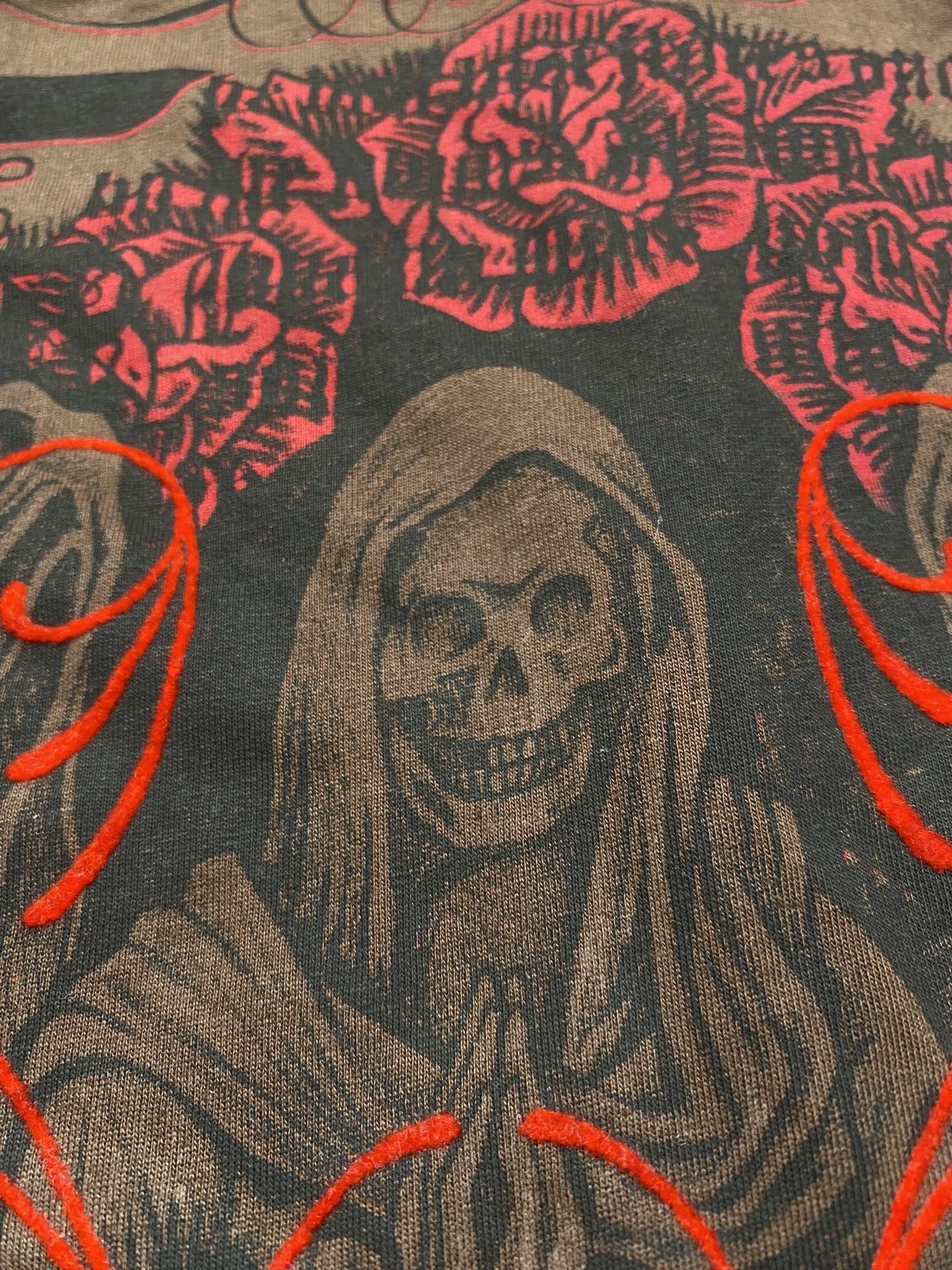 Affliction × Vintage Affliction very rare brown zip hoodie red velvet accents Size US L / EU 52-54 / 3 - 6 Thumbnail