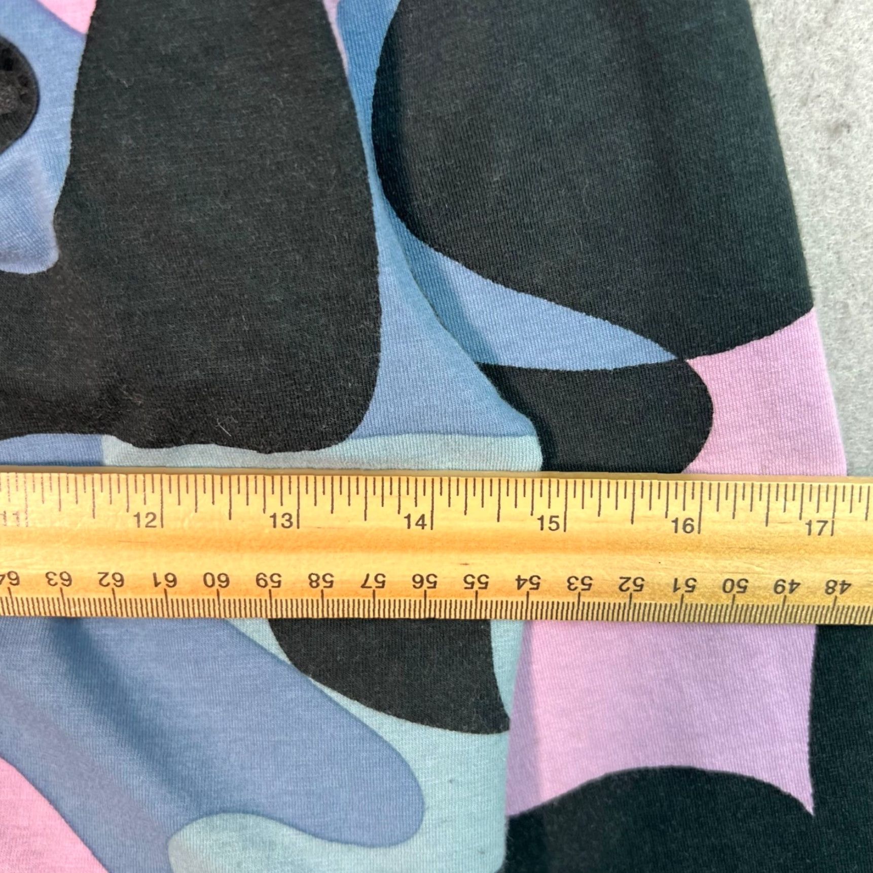 Vintage MOTEL Crop Top Women's Shirt Long Sleeve Abstract Print Size Medium Black Cropped 90s Theme Womens Size M / US 6-8 / IT 42-44 - 5 Thumbnail