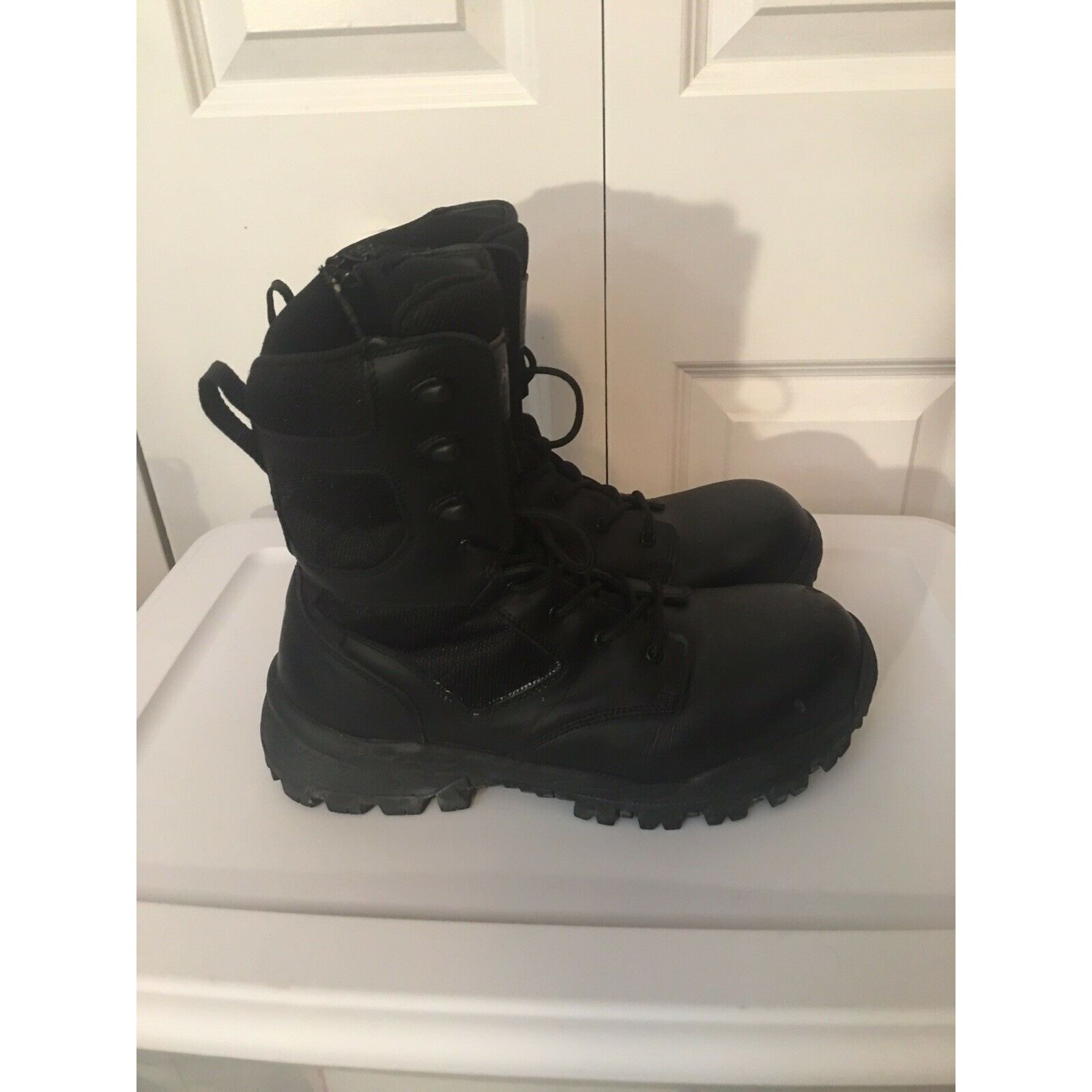 Other HY-TEST STEEL TOE Safety Side Zip/lace BLACK LEATHER BOOTS Size US 11.5 / EU 44-45 - 4 Thumbnail