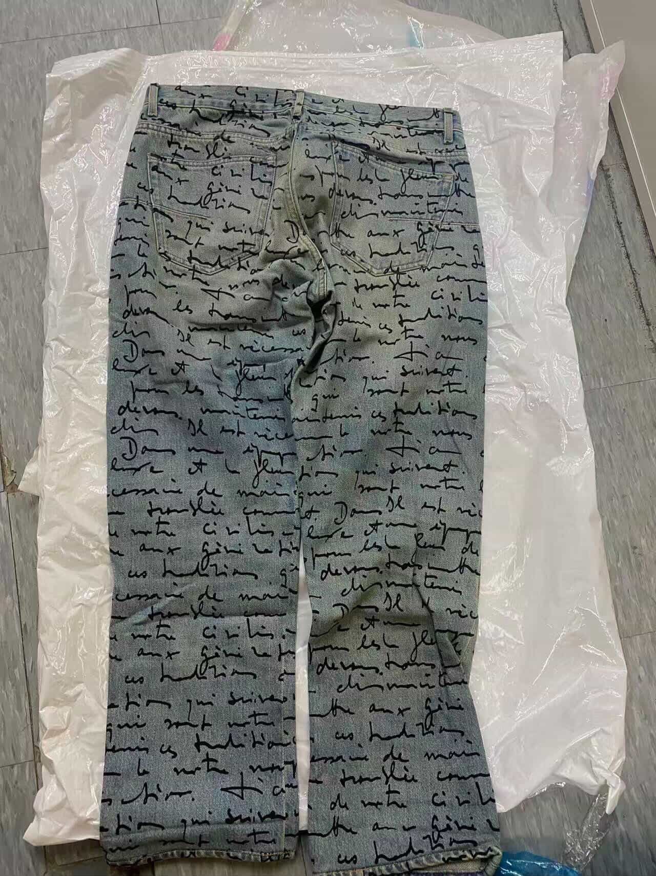 Dior Dior Homme SS15 Handwritten Script Denim Jeans Size 32 Size US 32 / EU 48 - 3 Thumbnail