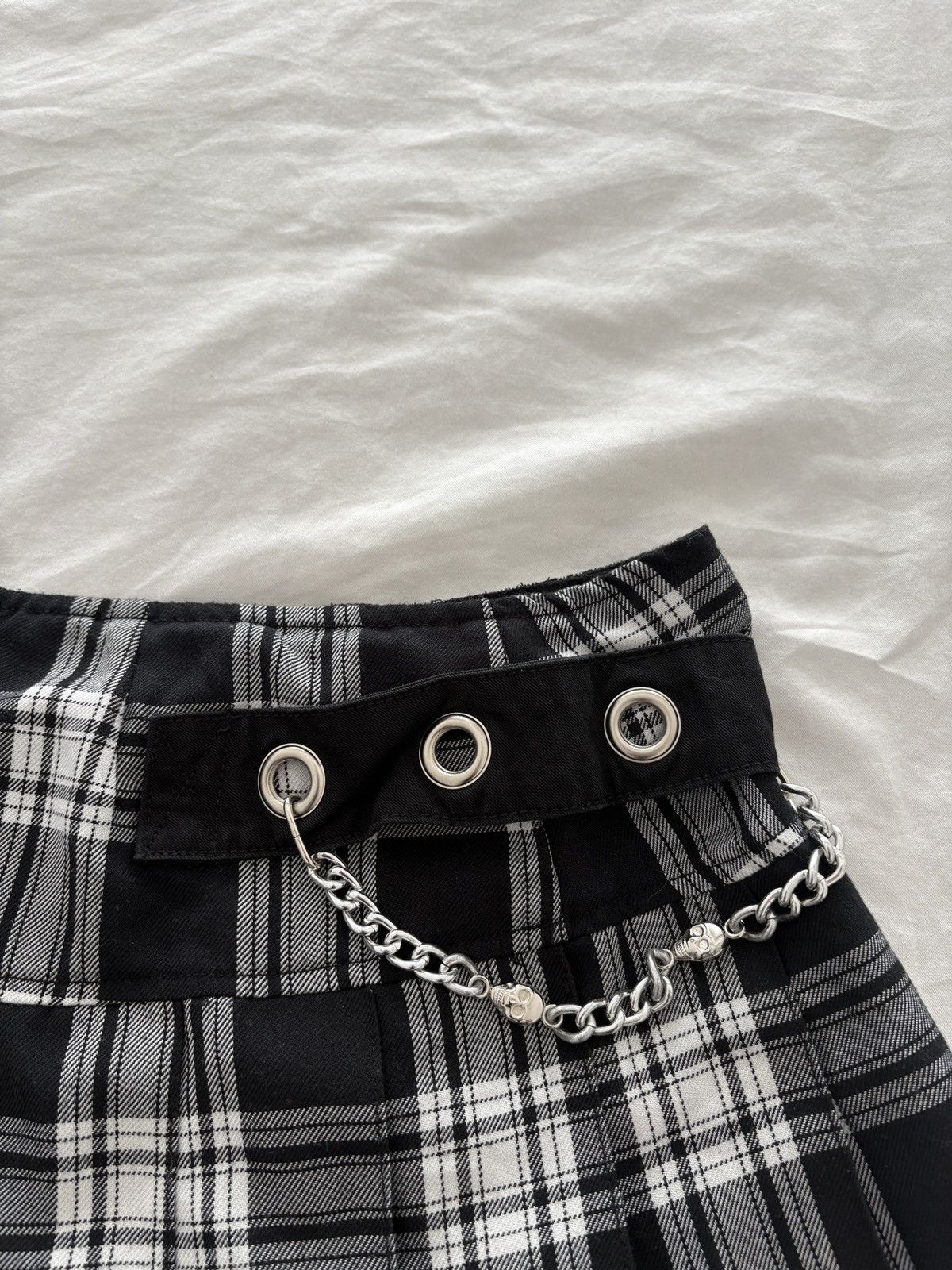 Tripp NYC × Vintage Vintage Tripp NYC Skirt Medium White Black Plaid Mini Tutu Size 28" / US 6 / IT 42 - 10 Thumbnail