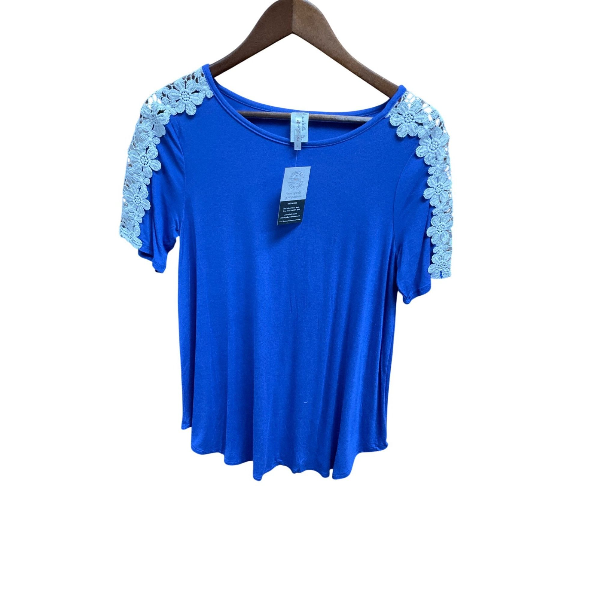 Other Shoulder Flower Crochet Tunic Blue Size Medium Size M / US 6-8 / IT 42-44 - 2 Thumbnail