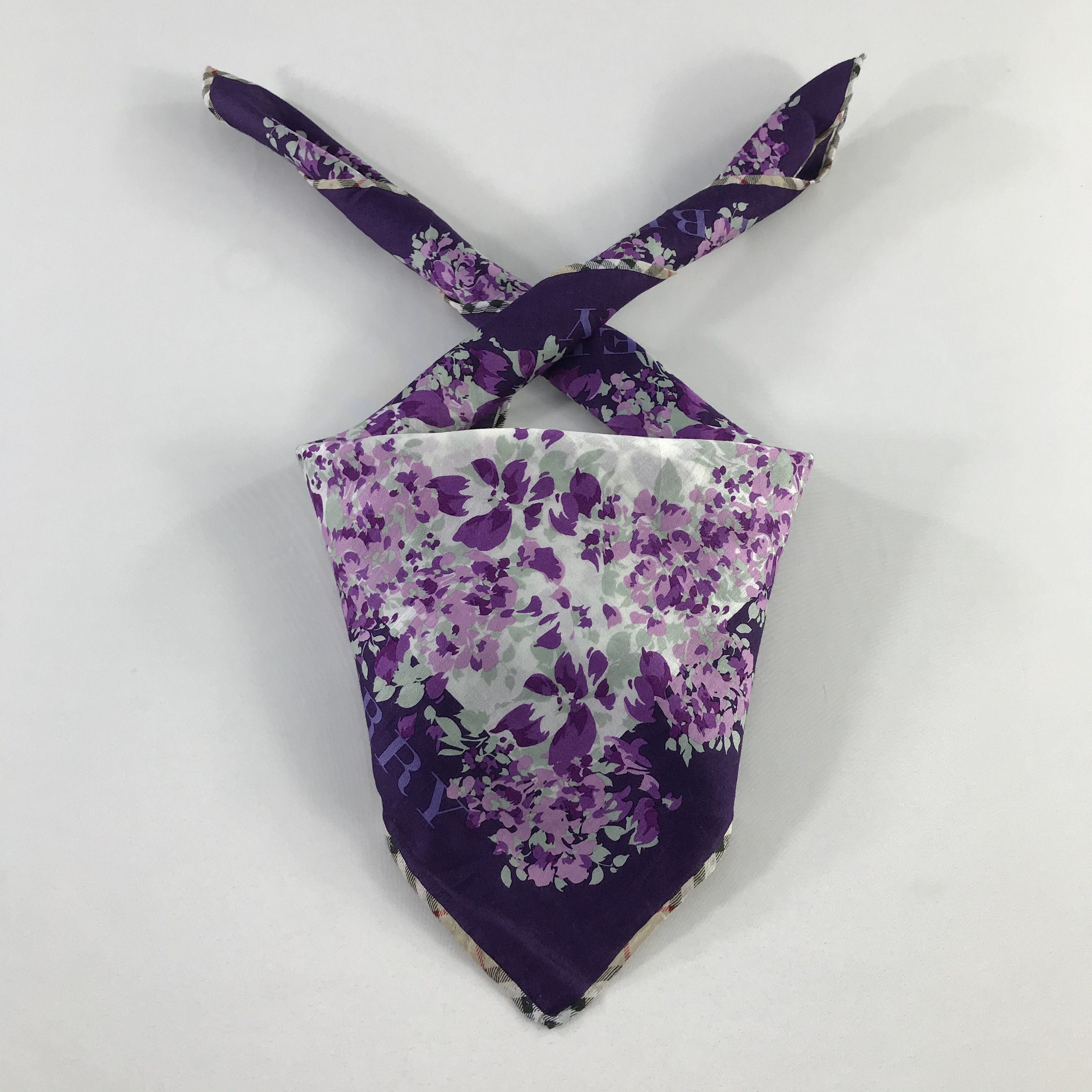 Burberry × Vintage Burberry Bandana / Handkerchief / Neckerchief - S1005 Size ONE SIZE - 3 Thumbnail