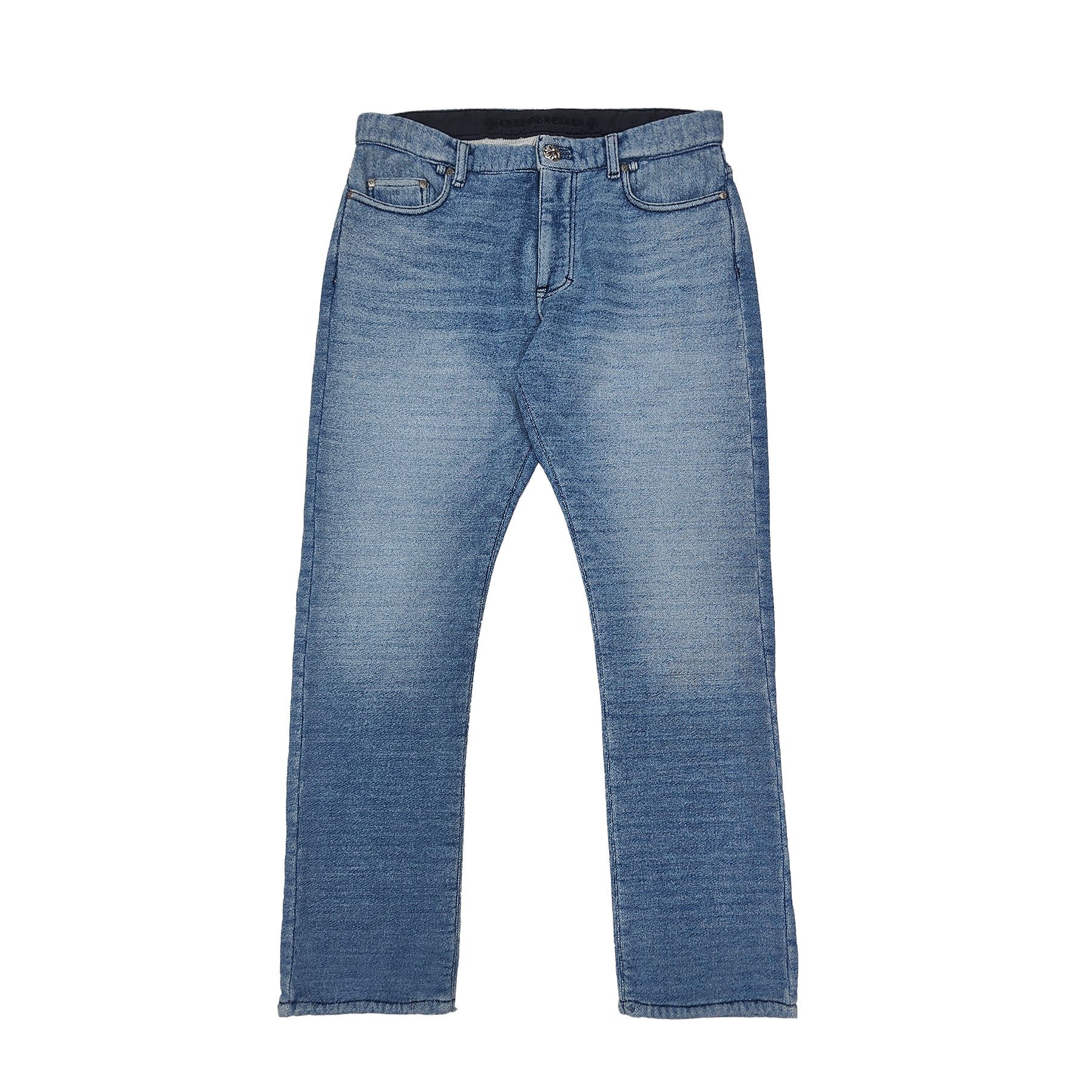 Chrome Hearts Chrome Hearts Heavy Knit Light Wash Denim Sweat Pants Size US 36 / EU 52 - 1 Thumbnail