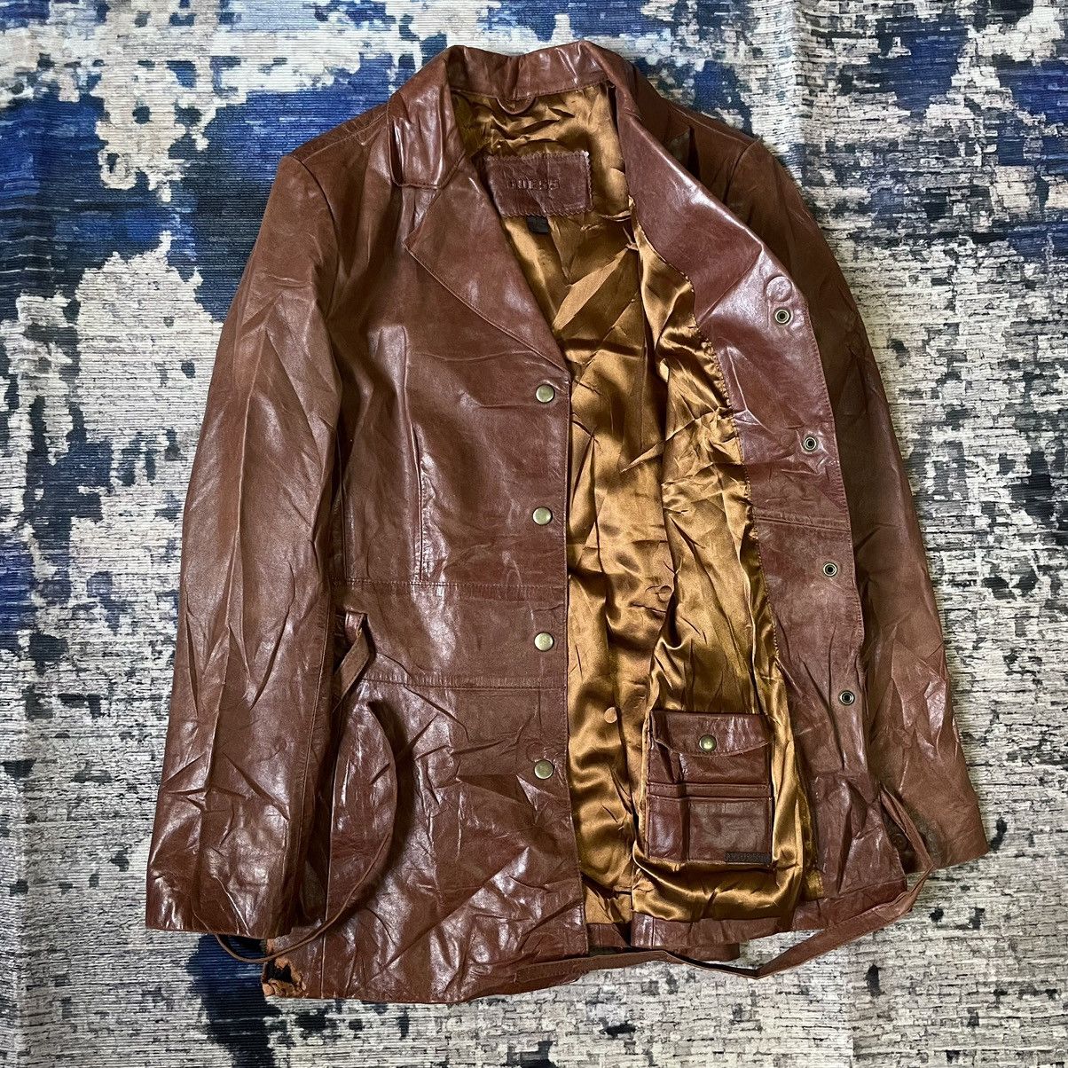 Hysteric Glamour Vintage 1980s Guess Archive Brown Leather Belted Jacket XS Size US XS / EU 42 / 0 - 2 Thumbnail