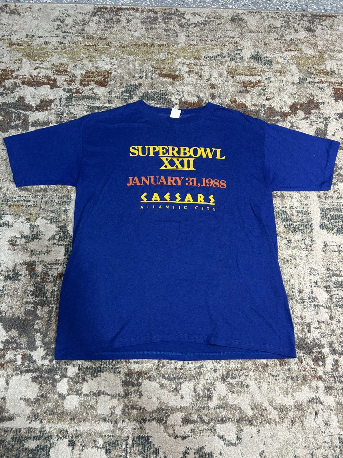 Vintage 1988 Super Bowl XXII Ceasars Atlantic City Single Stitch Size US XL / EU 56 / 4 - 1 Thumbnail
