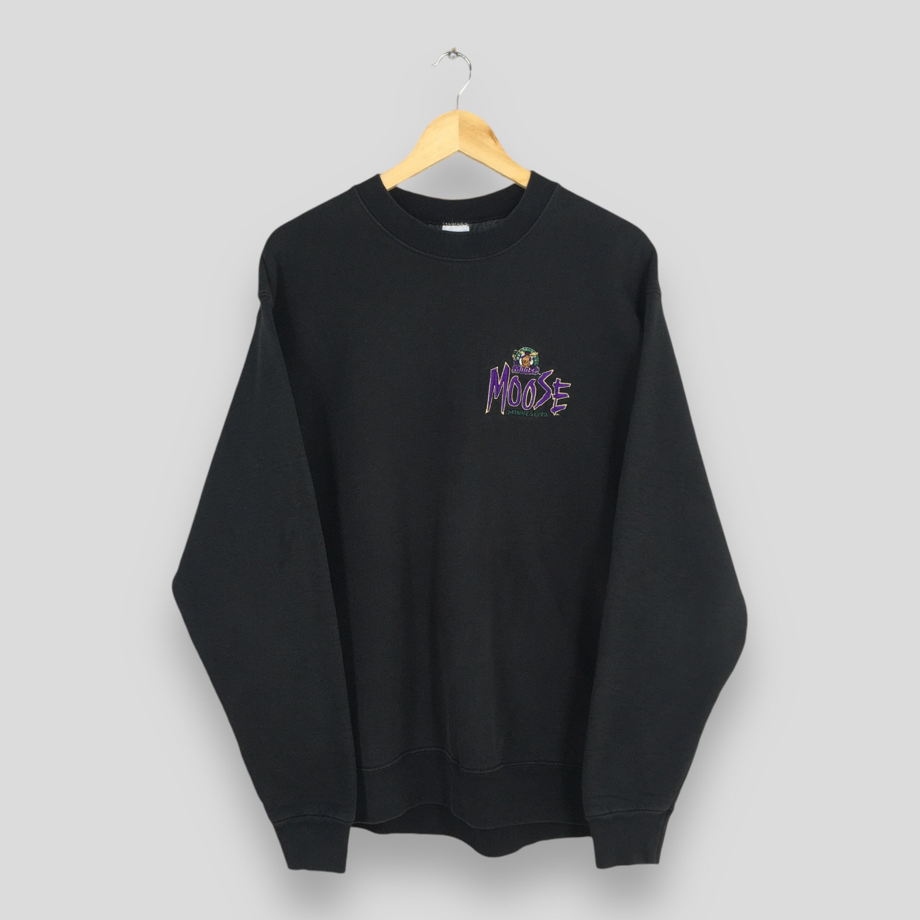 NHL Vintage 90s Minnesota Moose Hockey IHL Black Sweatshirt L Size US L / EU 52-54 / 3 - 1 Thumbnail