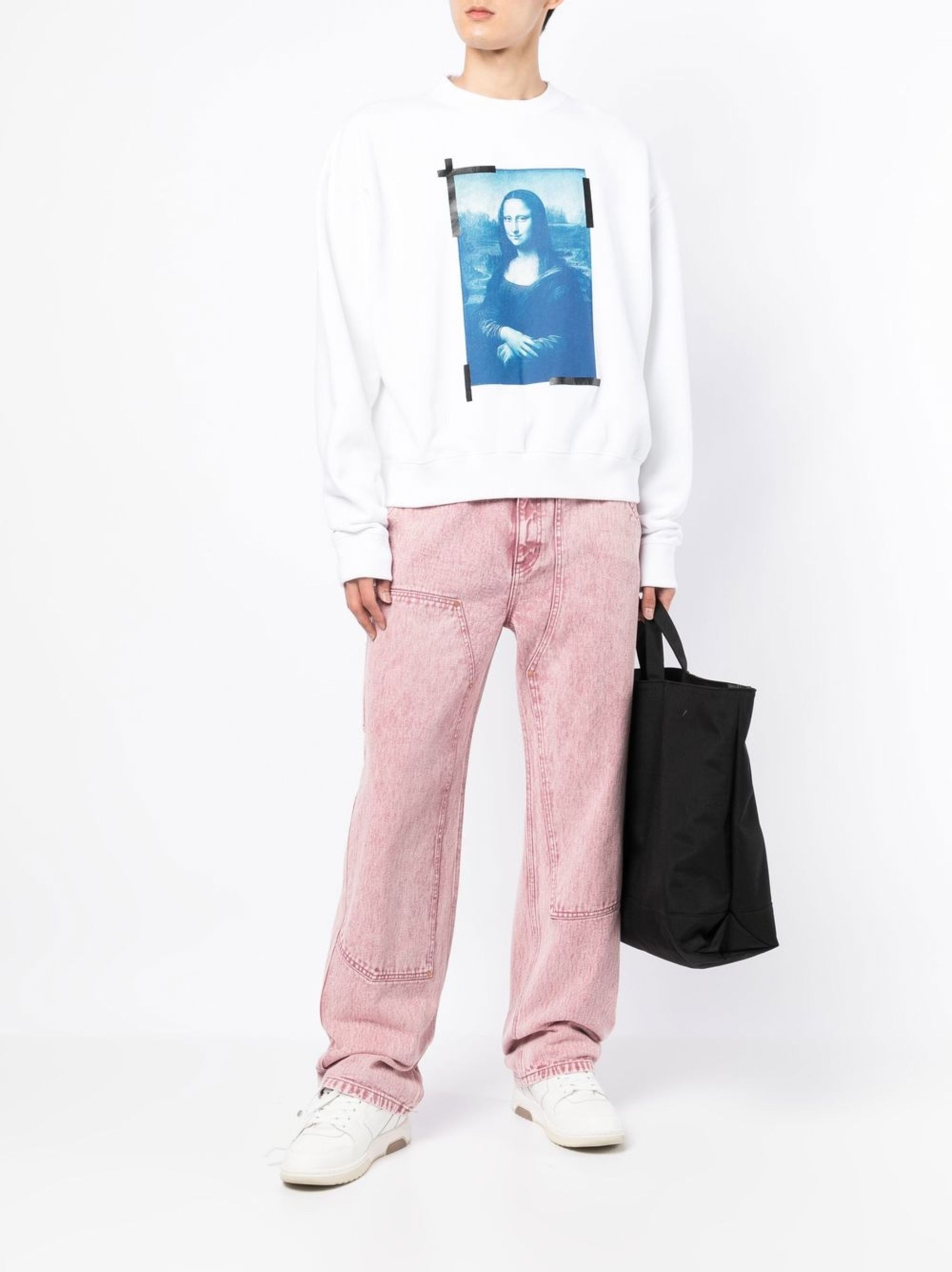 Off-White White Mona Lisa Logo Oversized Sweatshirt Size US M / EU 48-50 / 2 - 4 Thumbnail