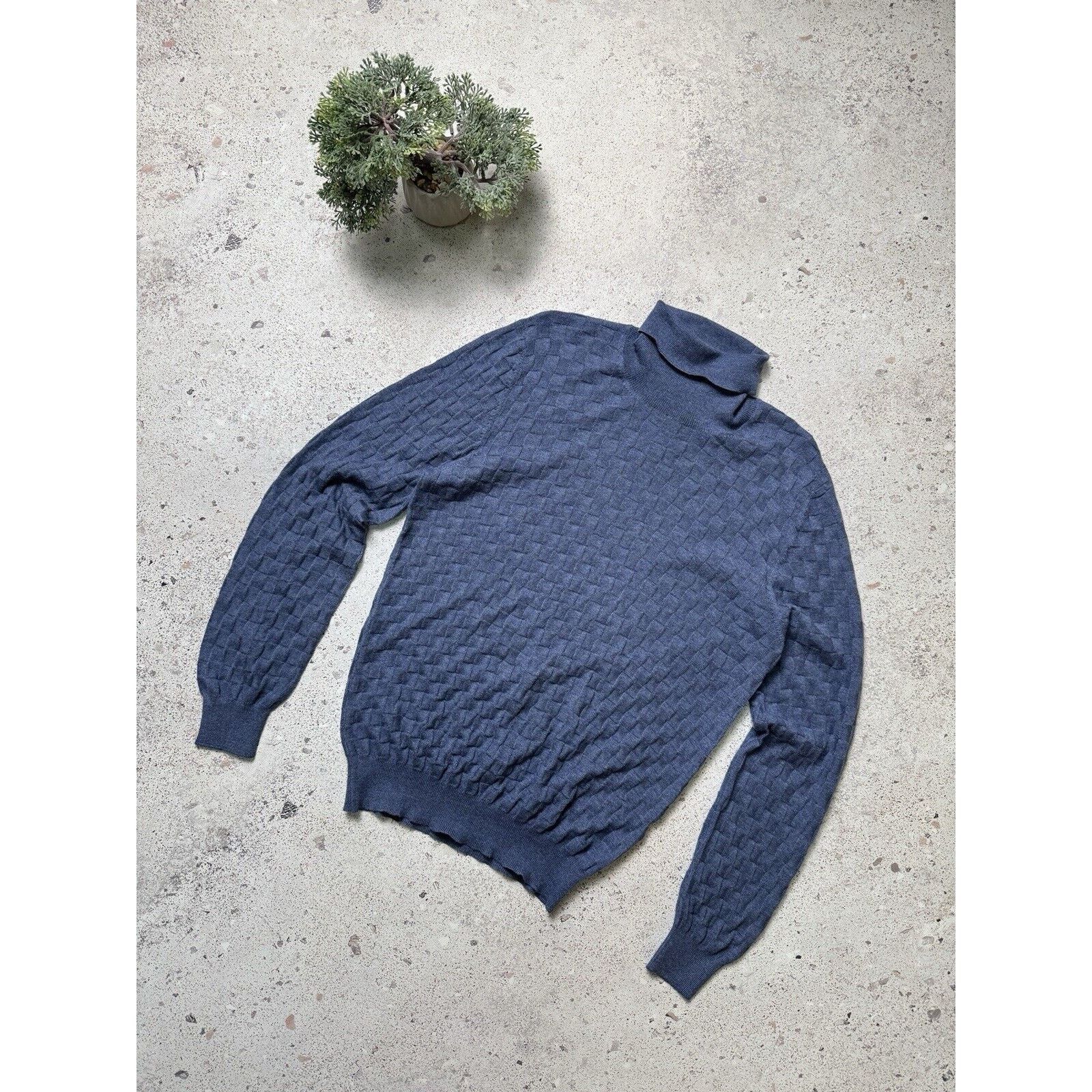 Gran Sasso Turtleneck Men Sweater Blue Size 50 Jumper