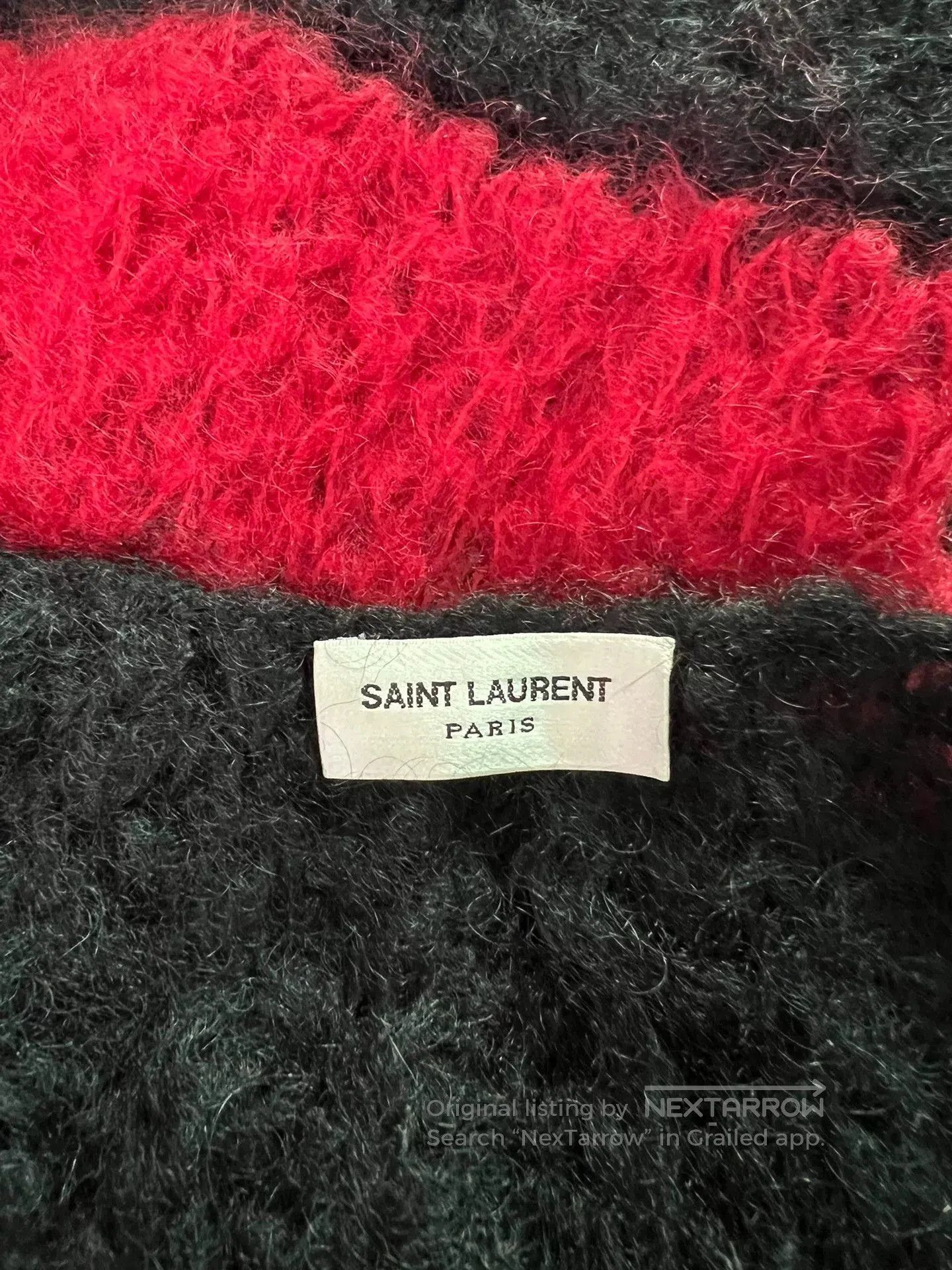 Saint Laurent Paris Saint Laurent Black Red Knit Sweater. Size US M / EU 48-50 / 2 - 4 Thumbnail