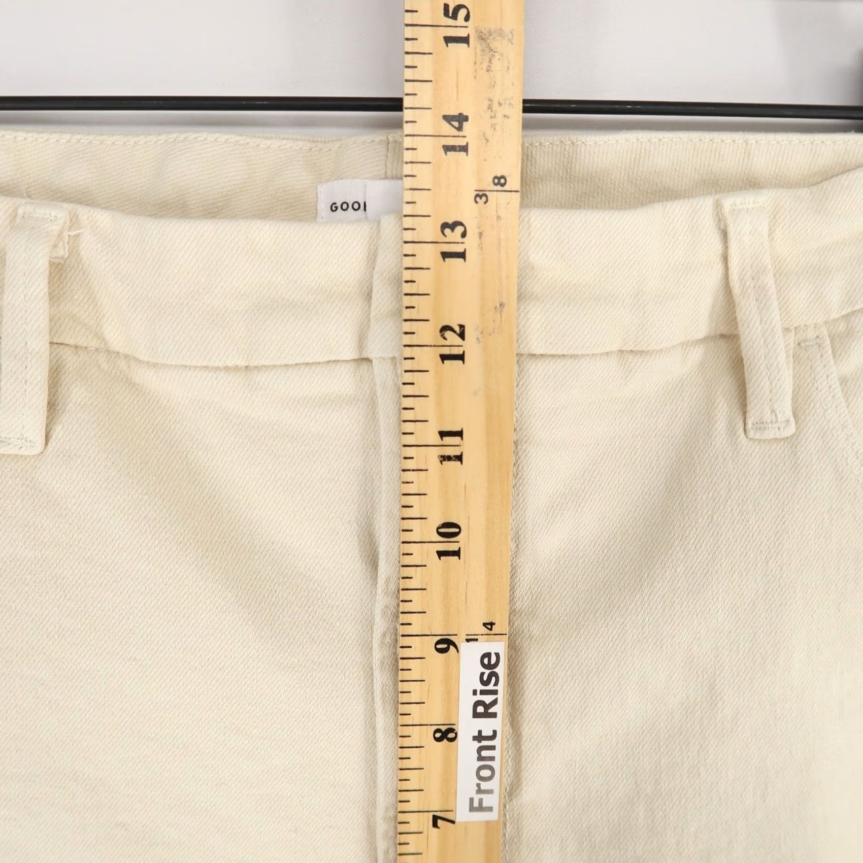 Good American Good American Jeans Womens 20 Bone Slim Straight High Rise 5-Pocket Denim Straight Womens Jeans Size 42" / US 20 - 5 Thumbnail