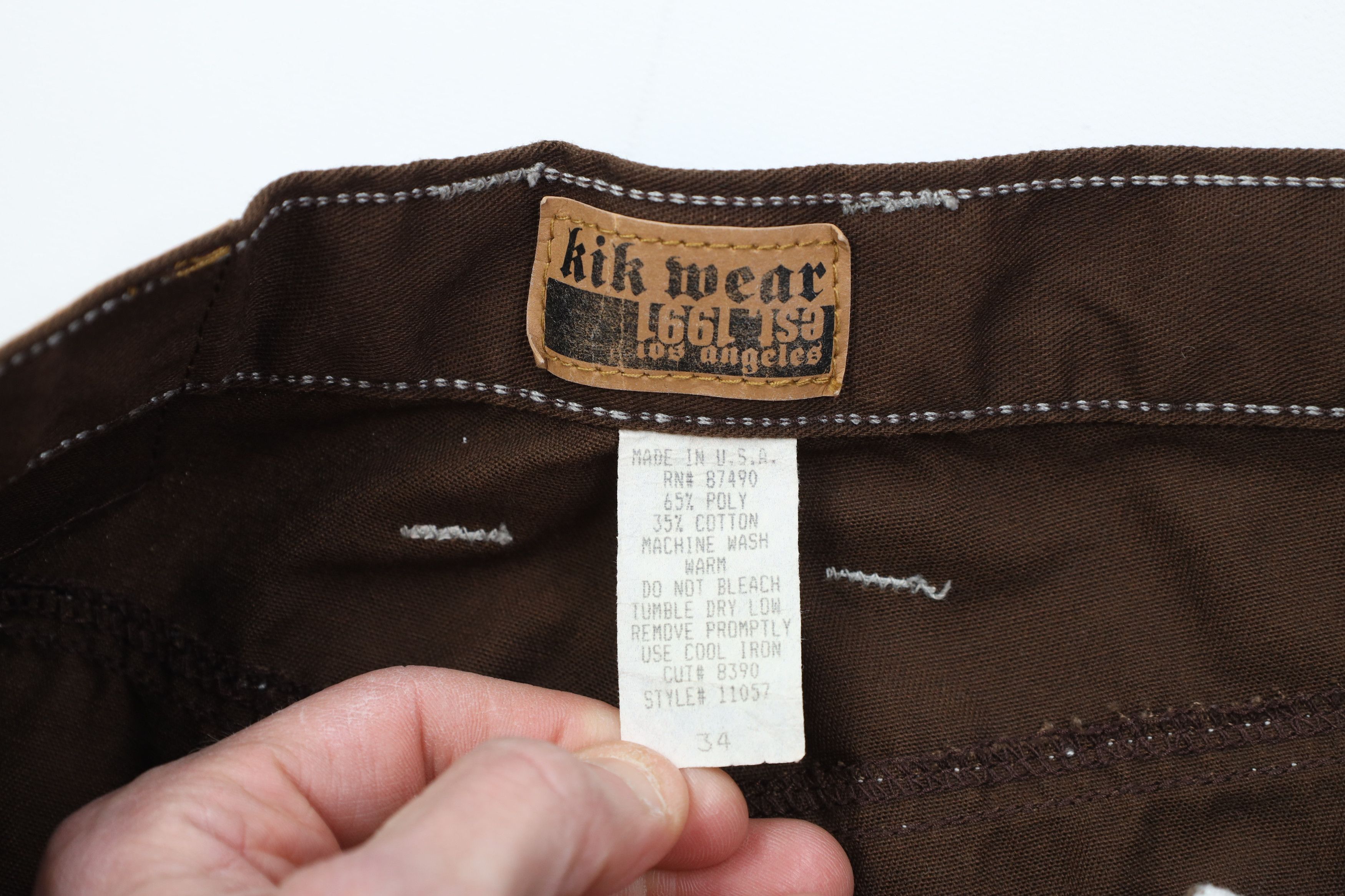 Vintage Vintage 90s Y2K Kikwear Wide Leg Skateboard Pants Brown USA Size US 34 / EU 50 - 8 Thumbnail