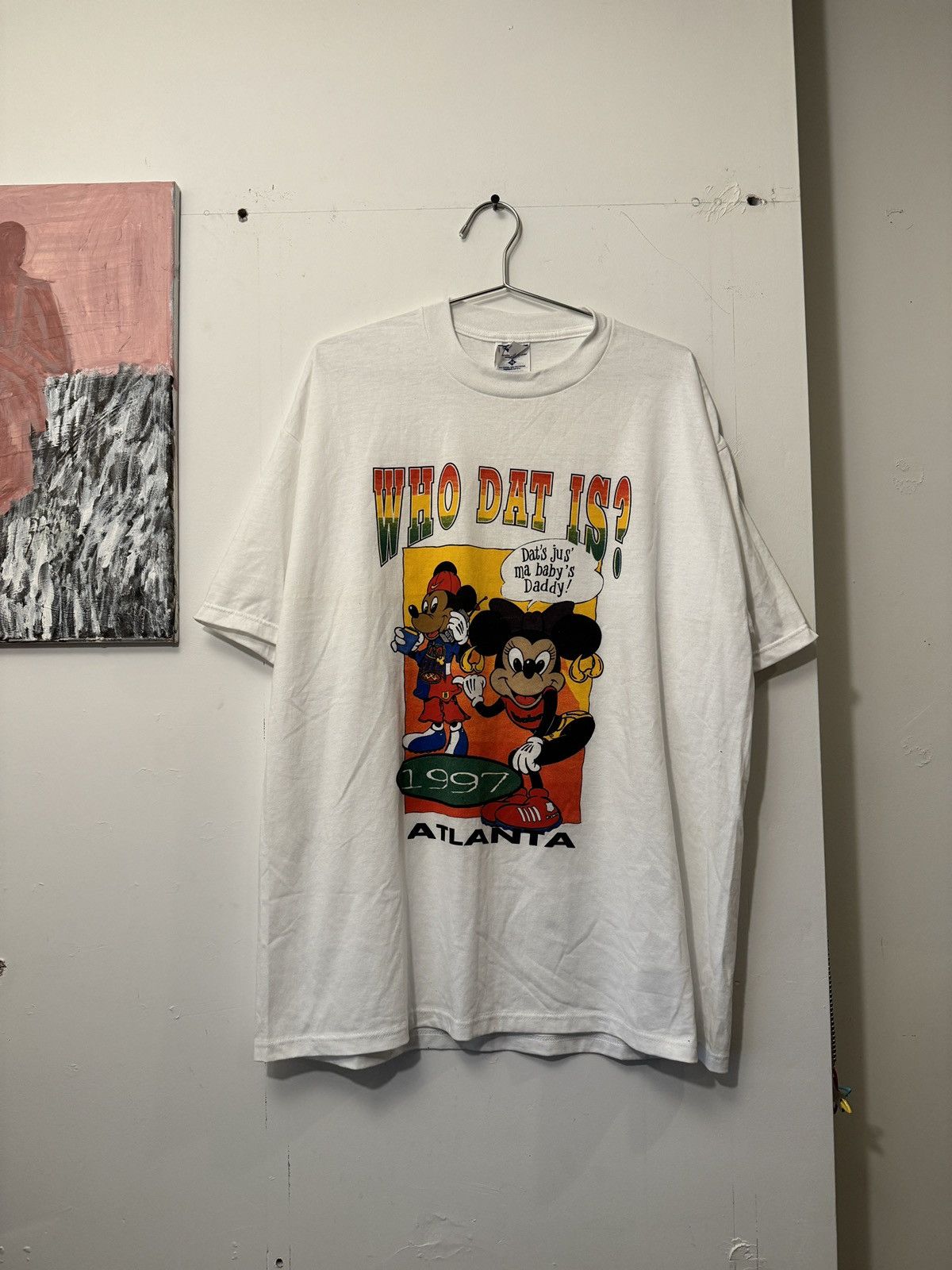 image of Humor x Vintage 1997 Atlanta Freaknik Mickey Parody Tee Shirt XL in White, Men's