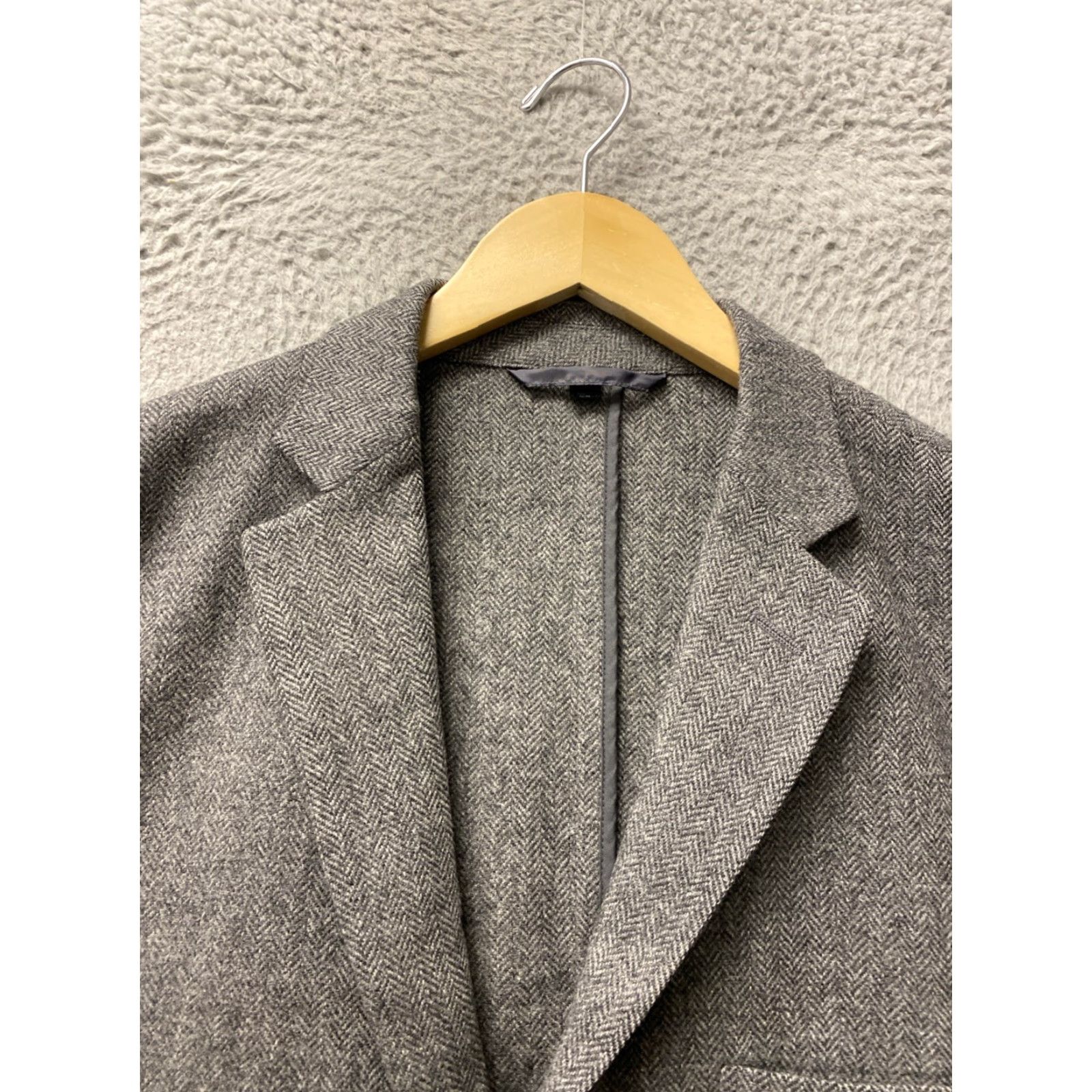 Muji MUJI Jacket Mens XL Gray Herringbone Two Button Sport Coat Light Size US XL / EU 56 / 4 - 3 Thumbnail