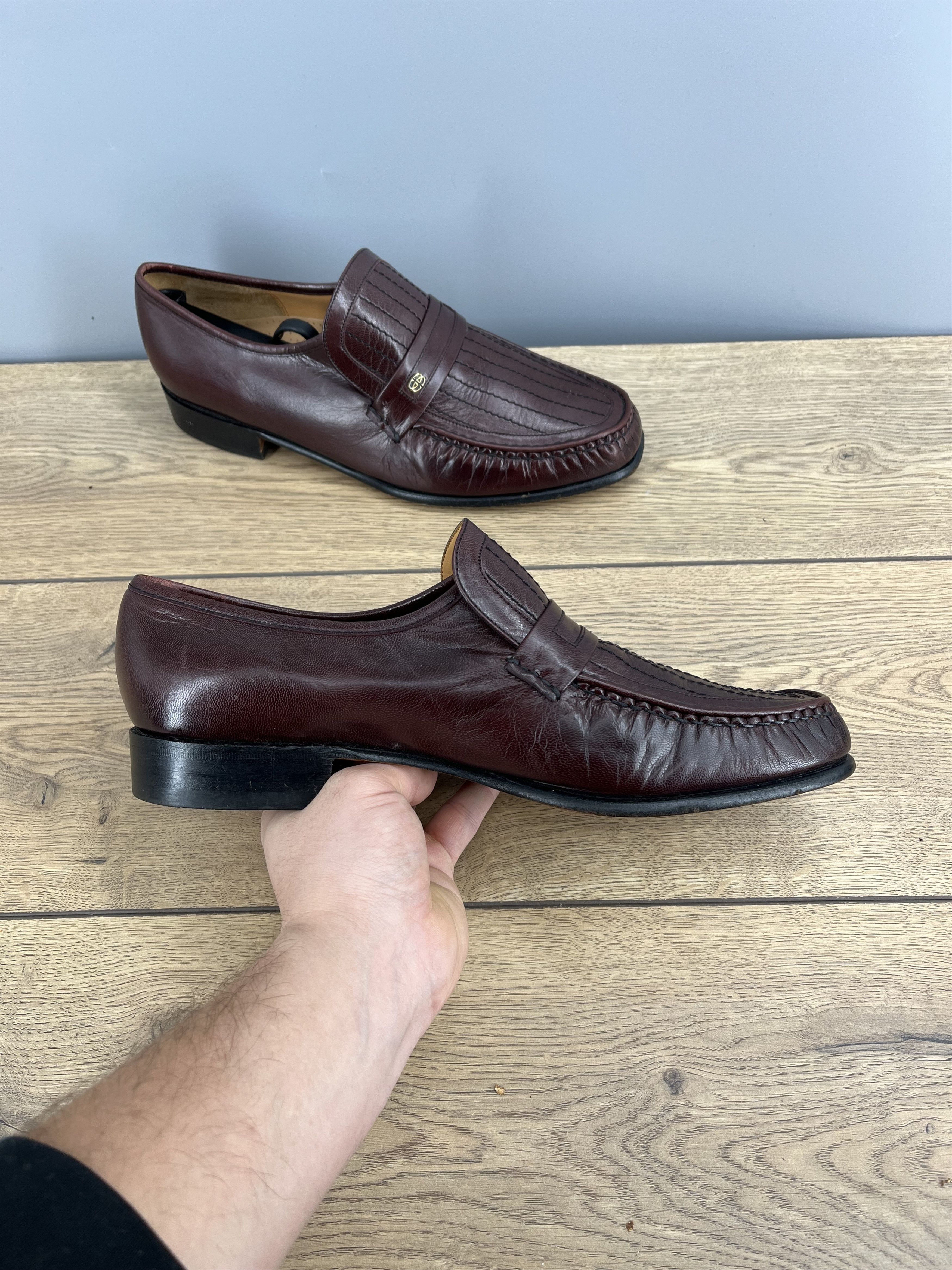 Barker Barker England Vintage Oxblood Leather Loafers UK 9.5 Size US 9.5 / EU 42-43 - 4 Thumbnail