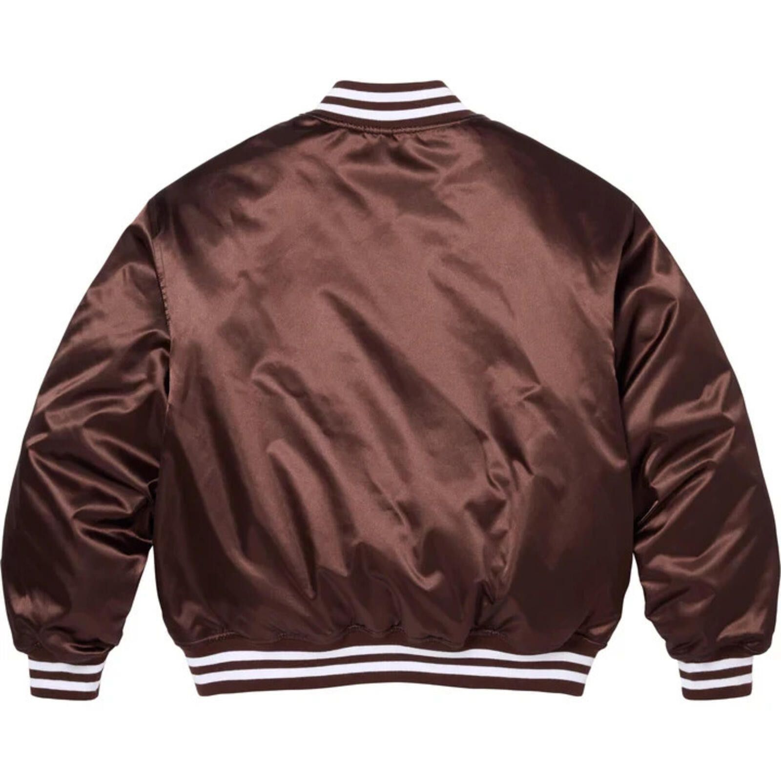 Supreme SS26 Supreme Champion Satin Varsity Jacket Brown L Size US L / EU 52-54 / 3 - 3 Thumbnail