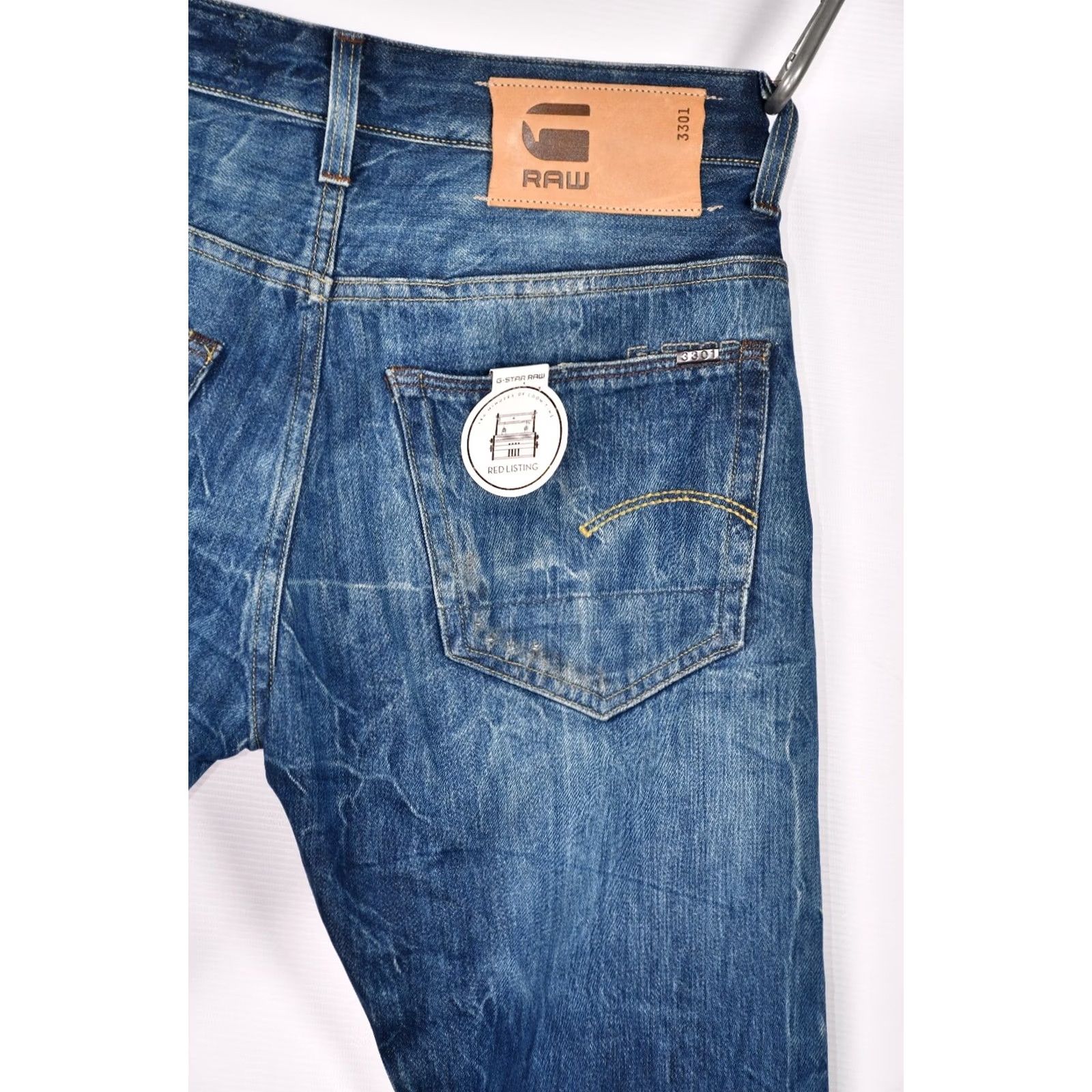 G-Star G-Star Raw 3301 Low Tapered RL Ravage Denim Selvedge Red Listing Jea ns W31/L34 Men Blue Cotton 100% 34in Inseam Vintage-Style? Size US 31 - 7 Thumbnail
