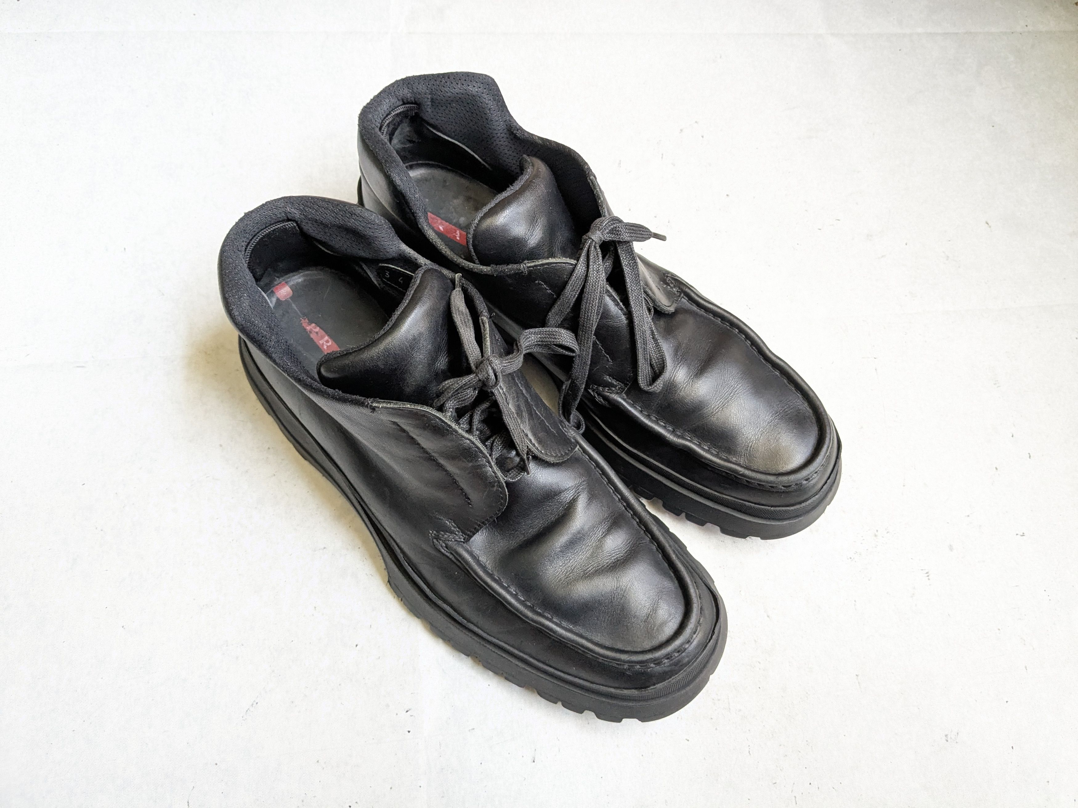 Prada Prada Sneakers Black 13 Leather Y2K Platform Vibram Size US 13 / EU 46 - 4 Thumbnail