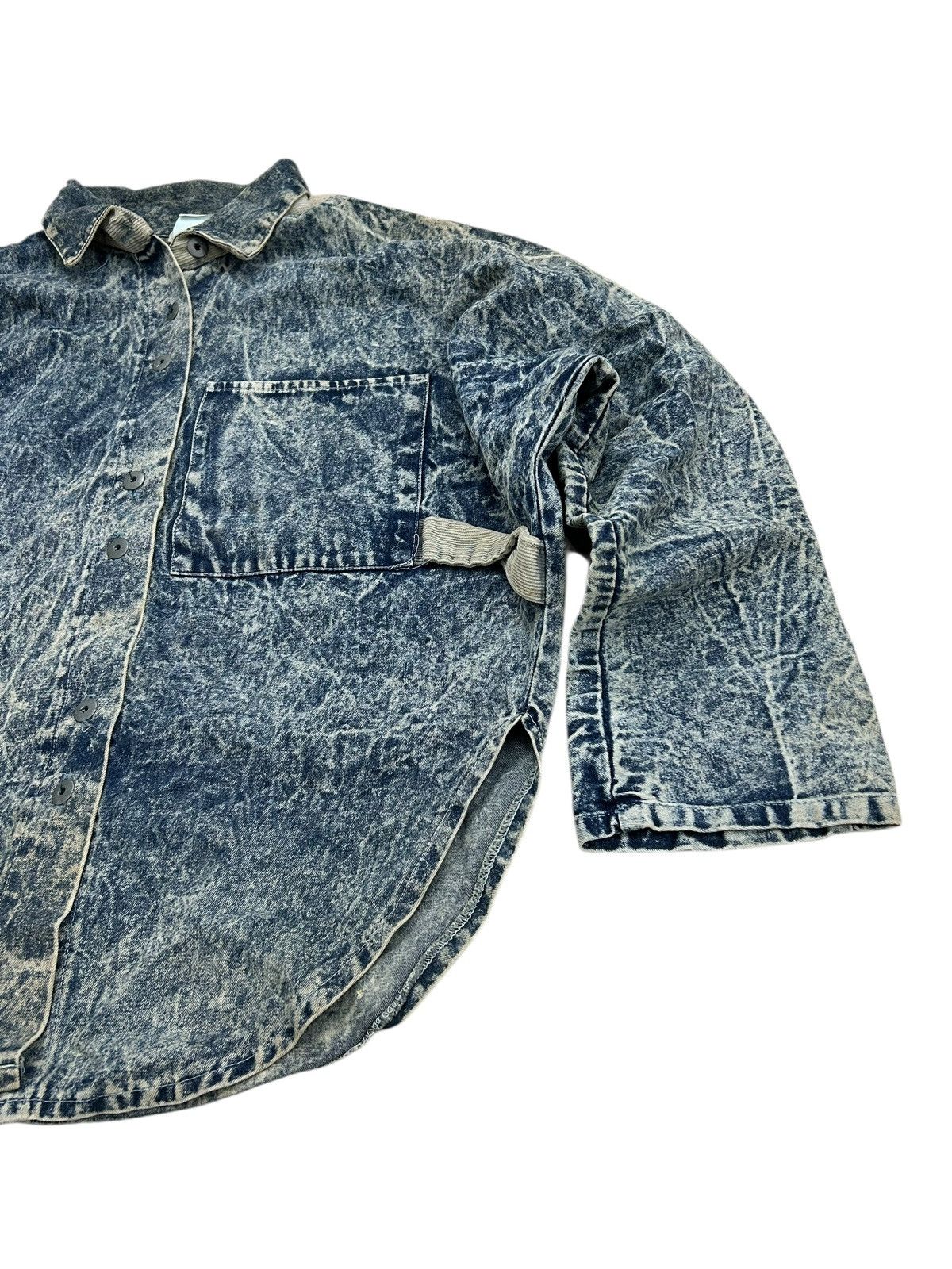 Le Grande Bleu (L.G.B.) Vintage Hot Things 90s Acid Wash Clawn Marks Corduroy Collar Size US L / EU 52-54 / 3 - 3 Thumbnail
