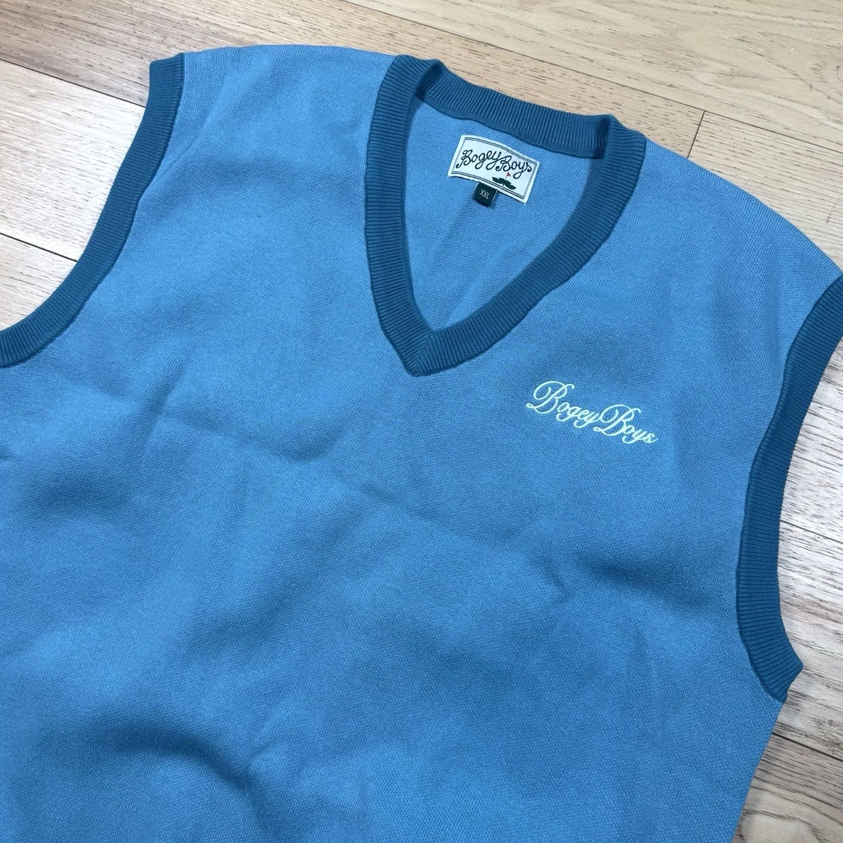 Vintage VINTAGE Bogey Boys Sweater Vest Mens XXL Blue V-Neck Preppy Golf Soft Cinched Waist NWOT Size US XXL / EU 58 / 5 - 2 Thumbnail