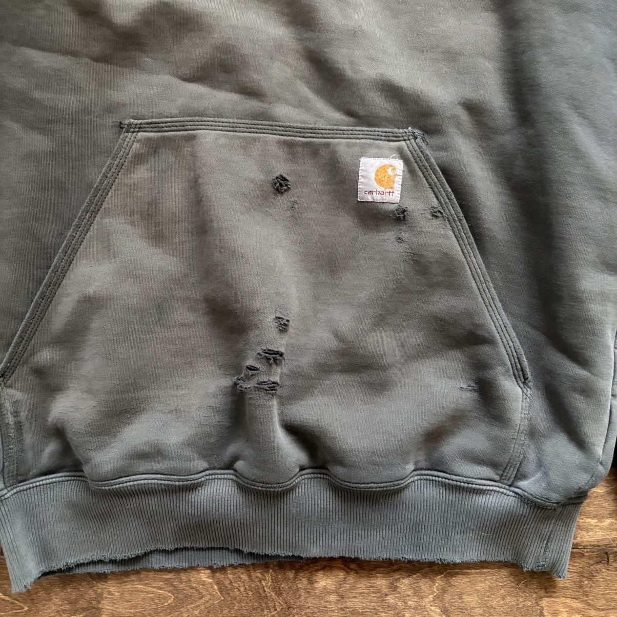Carhartt × Vintage Vintage Distressed Carhartt Pine Green Hoodie Size US L / EU 52-54 / 3 - 3 Thumbnail