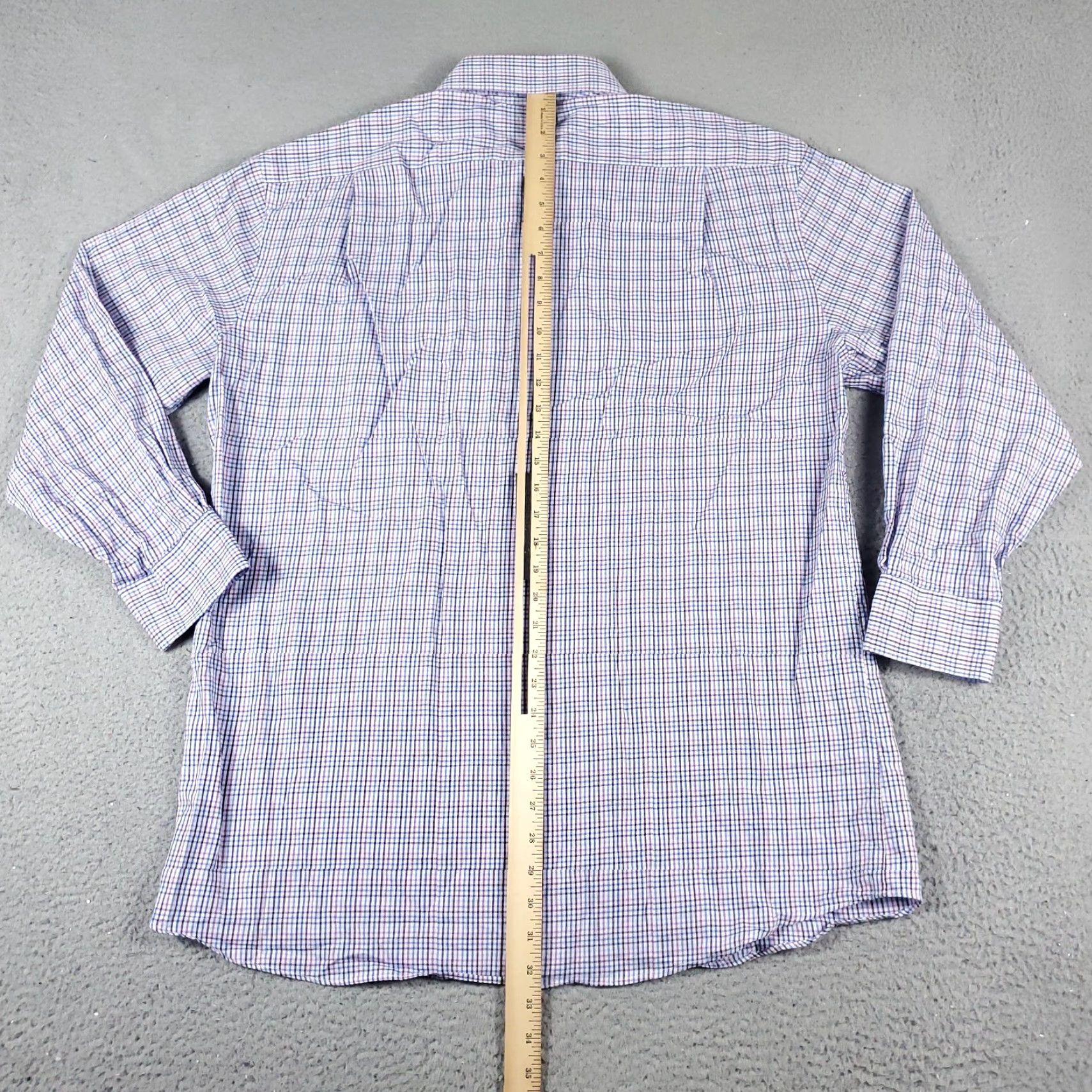 Tommy Hilfiger Tommy Hilfiger Button-Up Shirt Mens Large Blue Purple Plaid Long Sleeve Casual Size US L / EU 52-54 / 3 - 3 Thumbnail