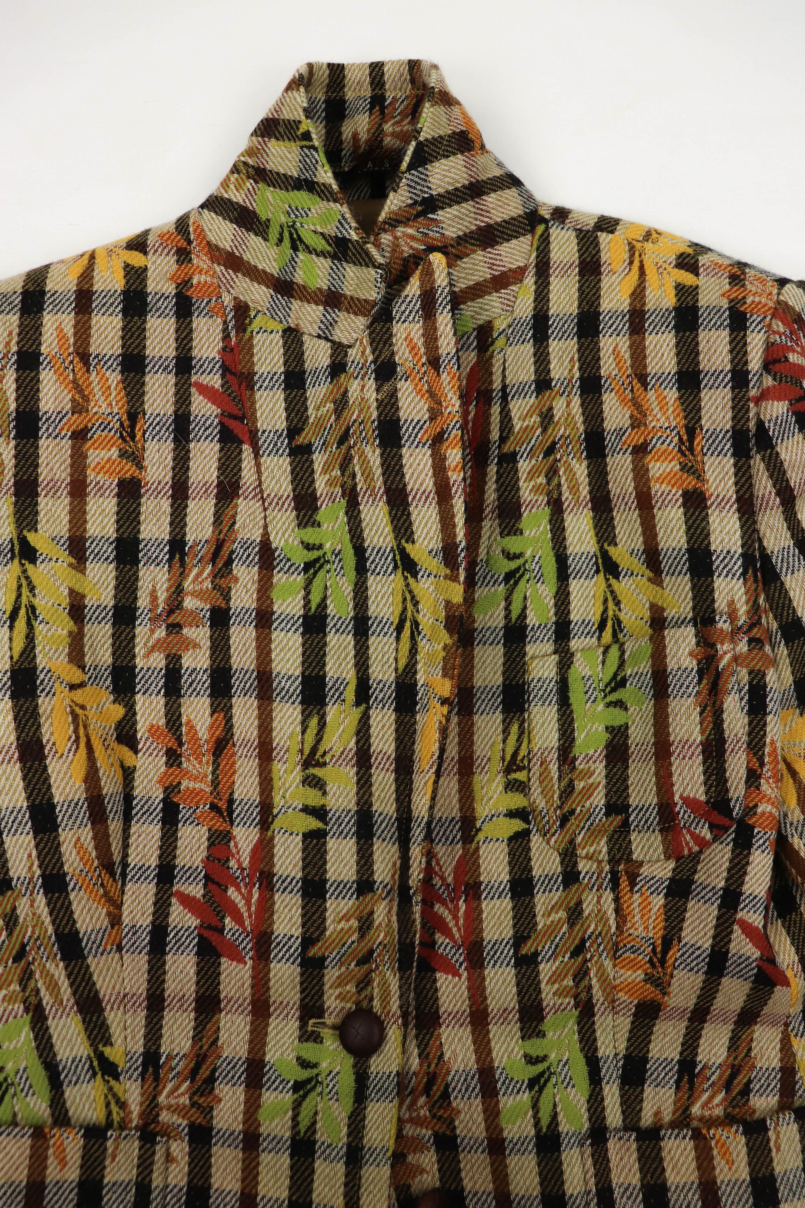 DAKS DAKS London Floral Multicolor Checked Wool Sport Coat Blazer Size L / US 10 / IT 46 - 7 Thumbnail