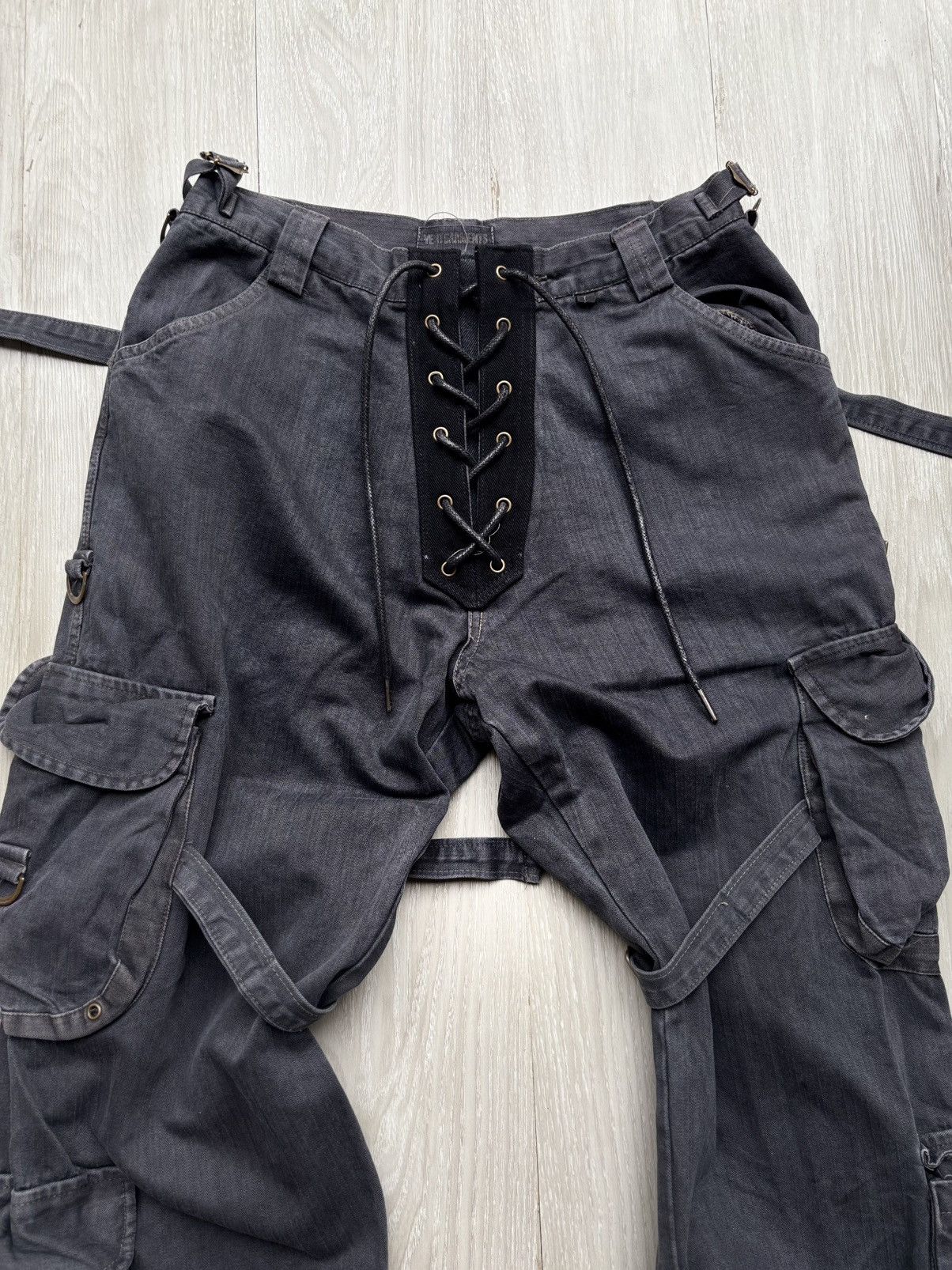 Japanese Brand VERTGARMENTS lace up baggy cargo pants Size US 28 / EU 44 - 2 Thumbnail