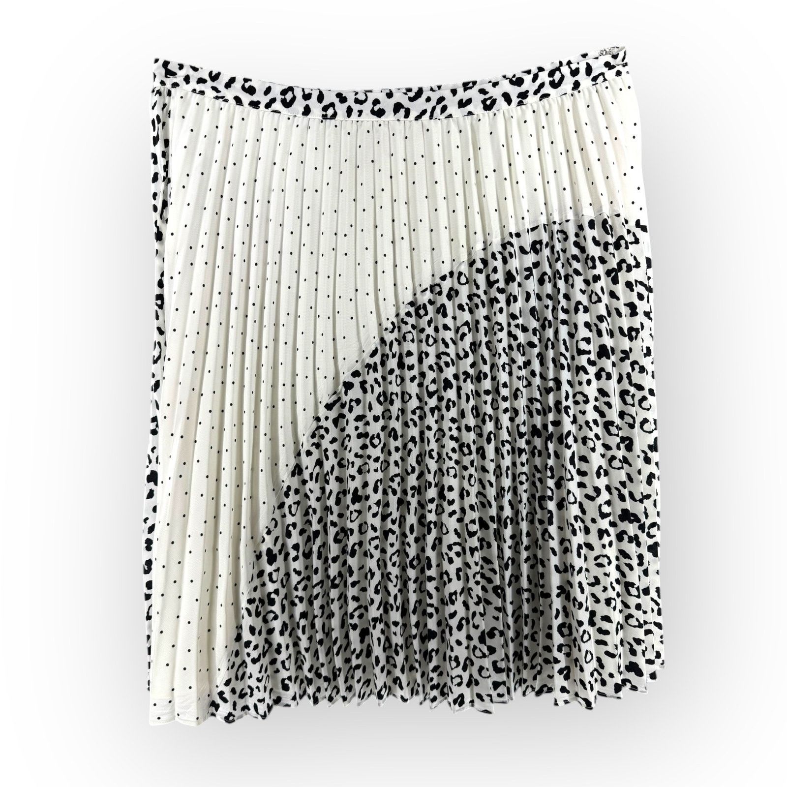 Other INA Black & White Leopard Print Pleated Midi Skirt | 3XL Size 42" / US 20 - 2 Thumbnail