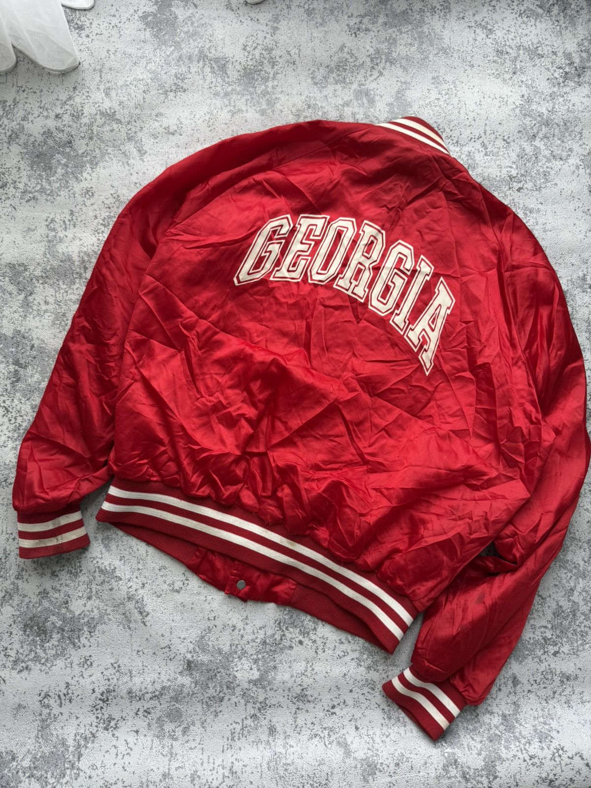 Vintage Vintage 80s Georgia Bulldog Bomber Jacket Size US L / EU 52-54 / 3 - 3 Thumbnail