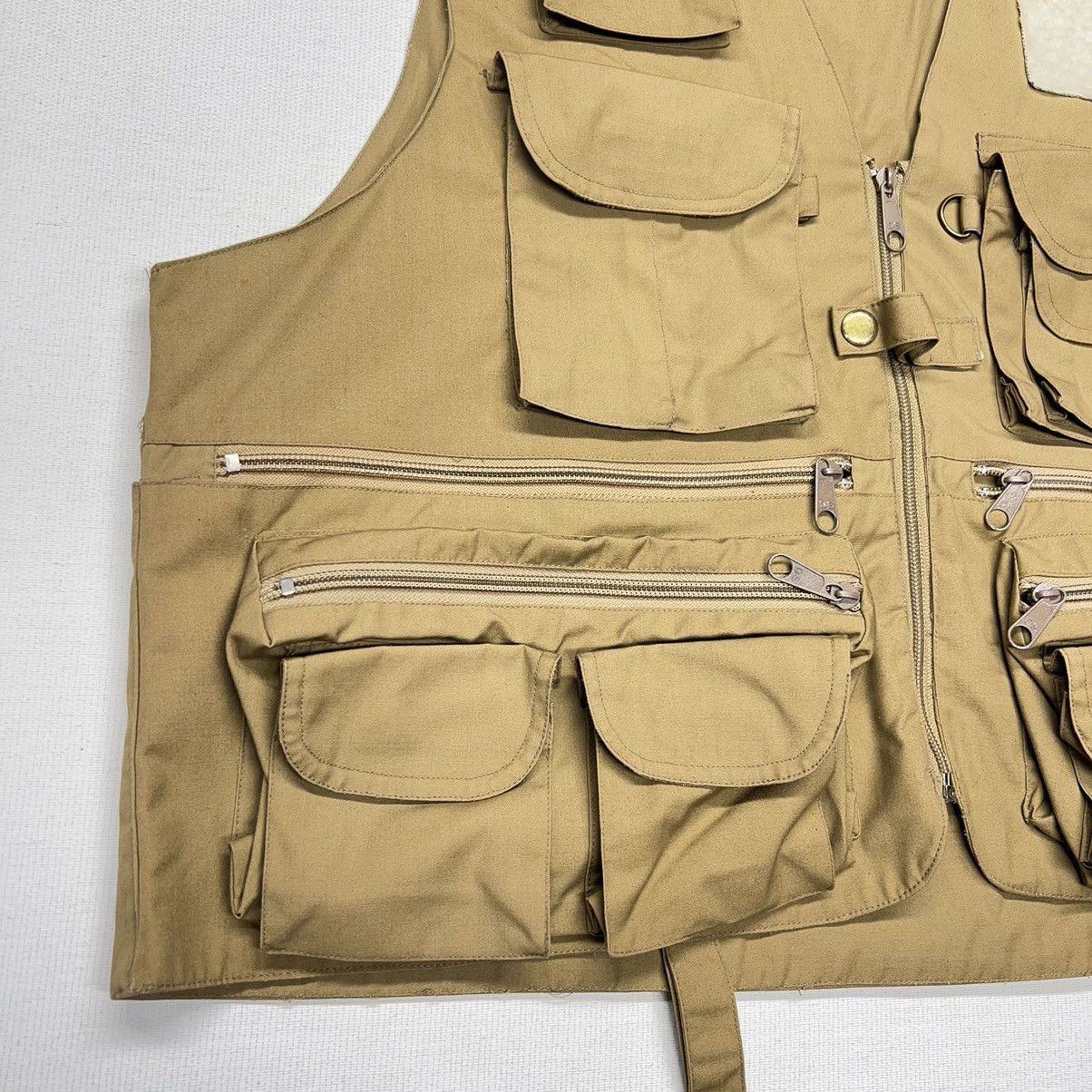 Vintage VTG American Fisherman Vest Khaki Fishing Pocket Hunting Zip Size US S / EU 44-46 / 1 - 3 Thumbnail