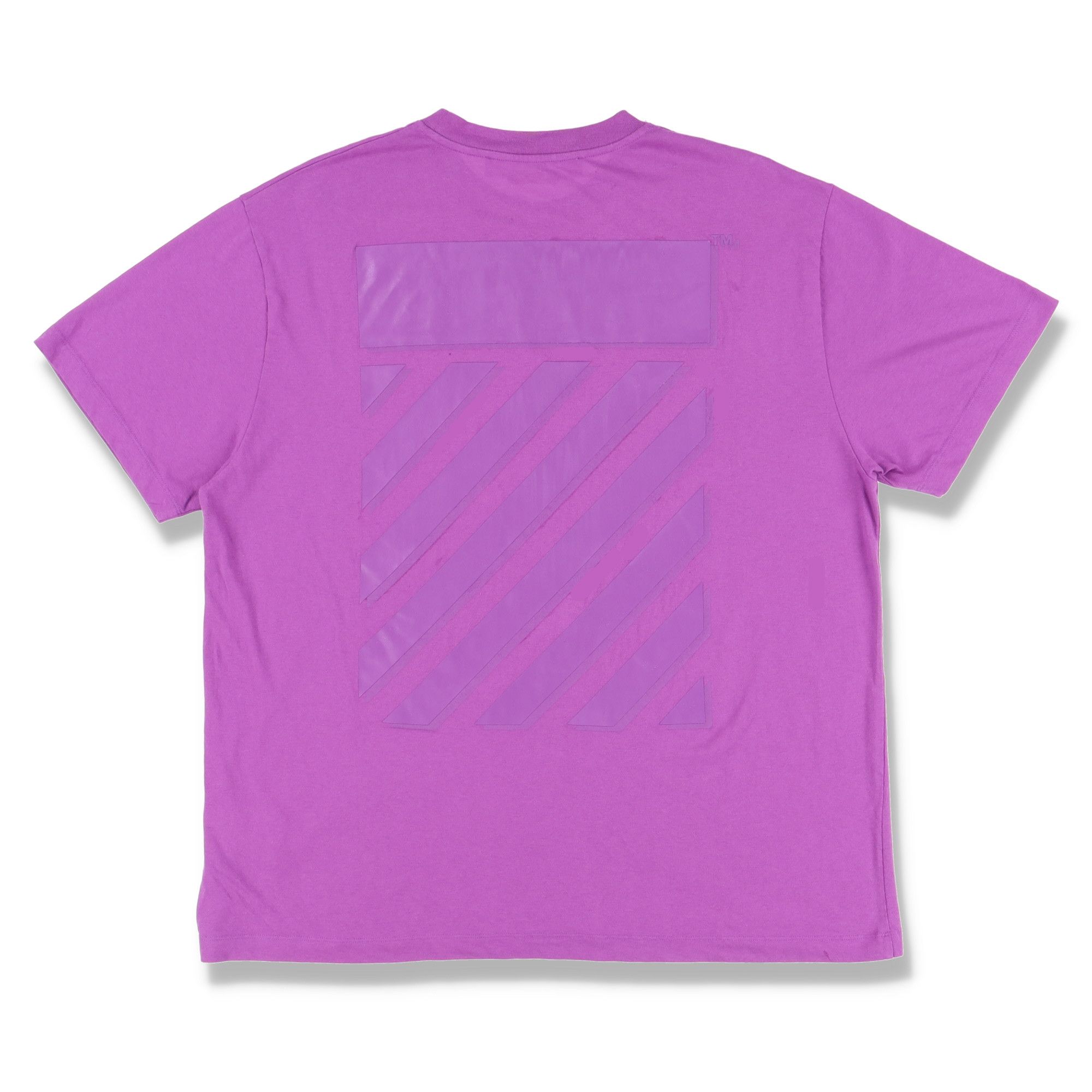 Off-White Purple Logo Rubber Diagonals Oversized T-Shirt Size US S / EU 44-46 / 1 - 2 Thumbnail