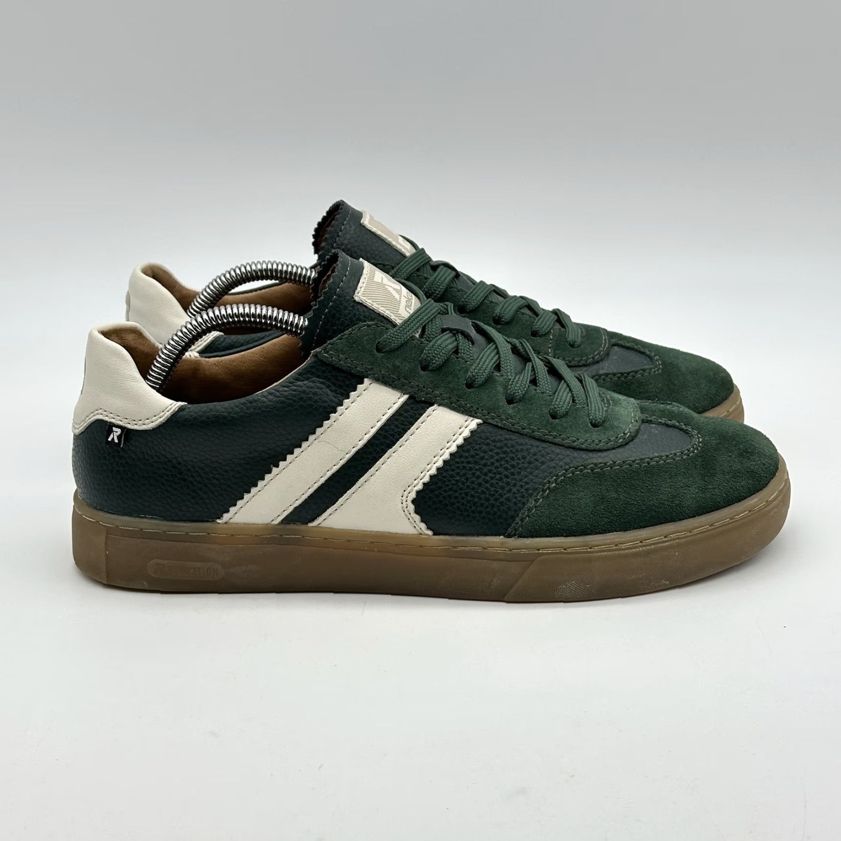 Rieker Rieker Evolution Mens Size 42 US 9 Green Leather Low Top Sneakers Gum Sole Size US M / EU 48-50 / 2 - 4 Thumbnail