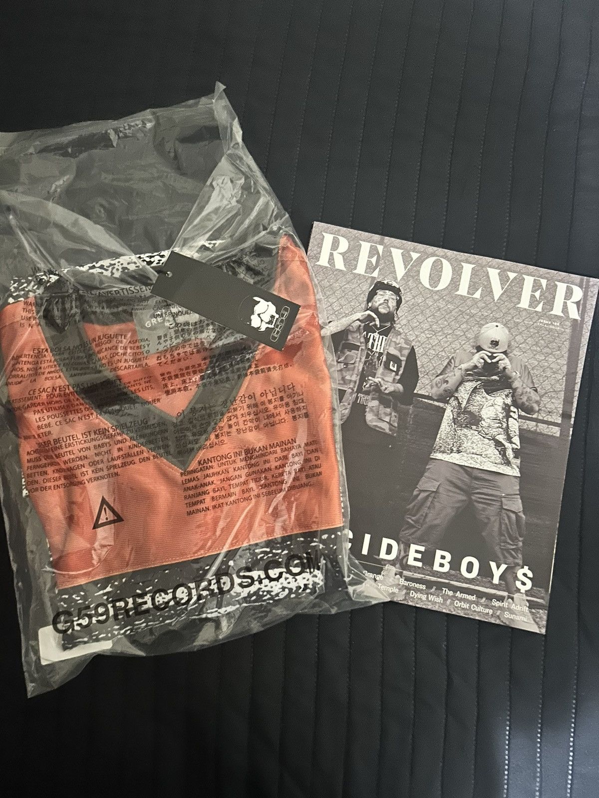 image of G59 Records Suicideboys Jersey + Revolver Magazine in Orange, Men's (Size Large)