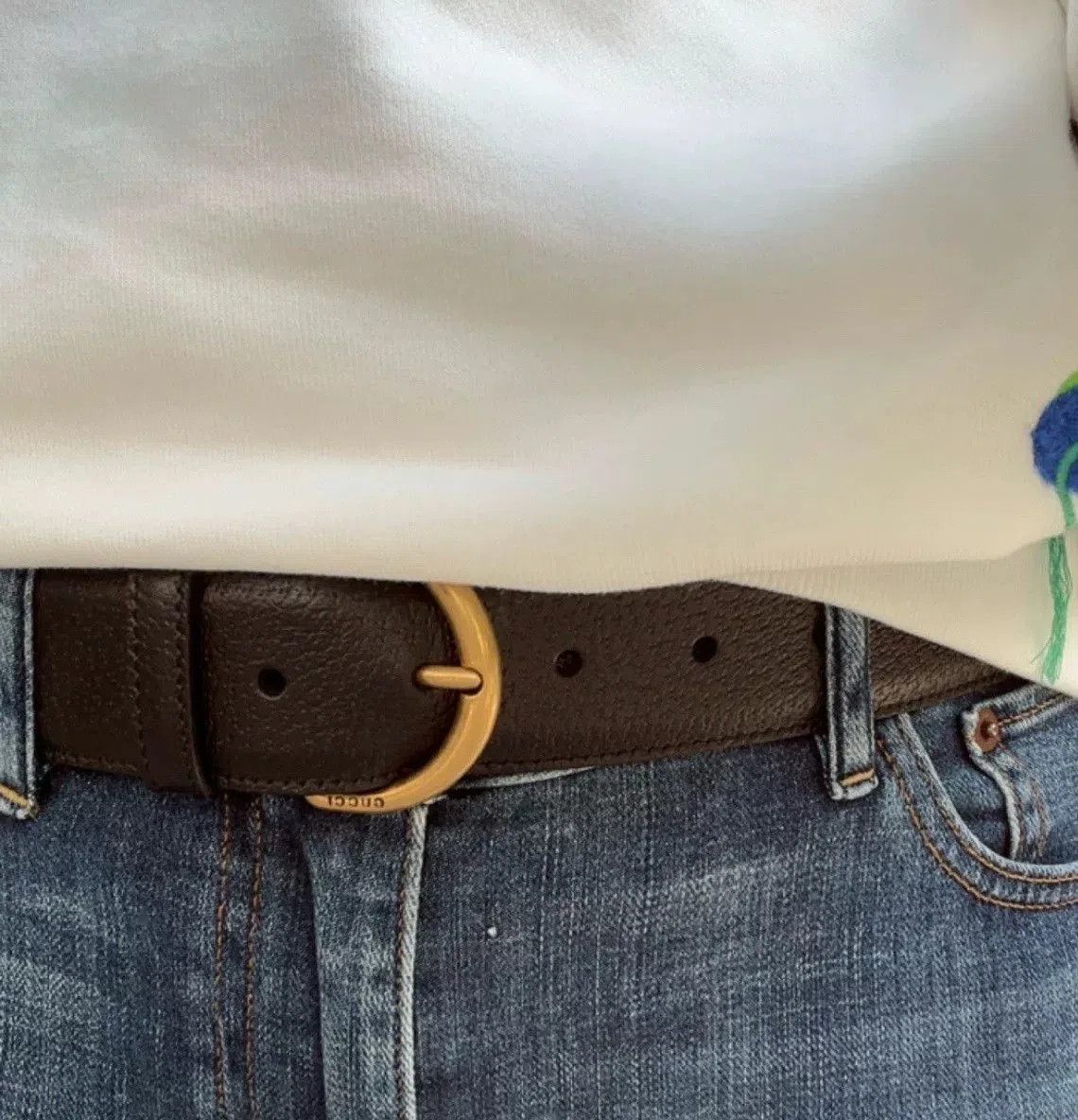 Gucci Gucci 4cm Simple Round Buckle Belt. Size ONE SIZE - 7 Thumbnail
