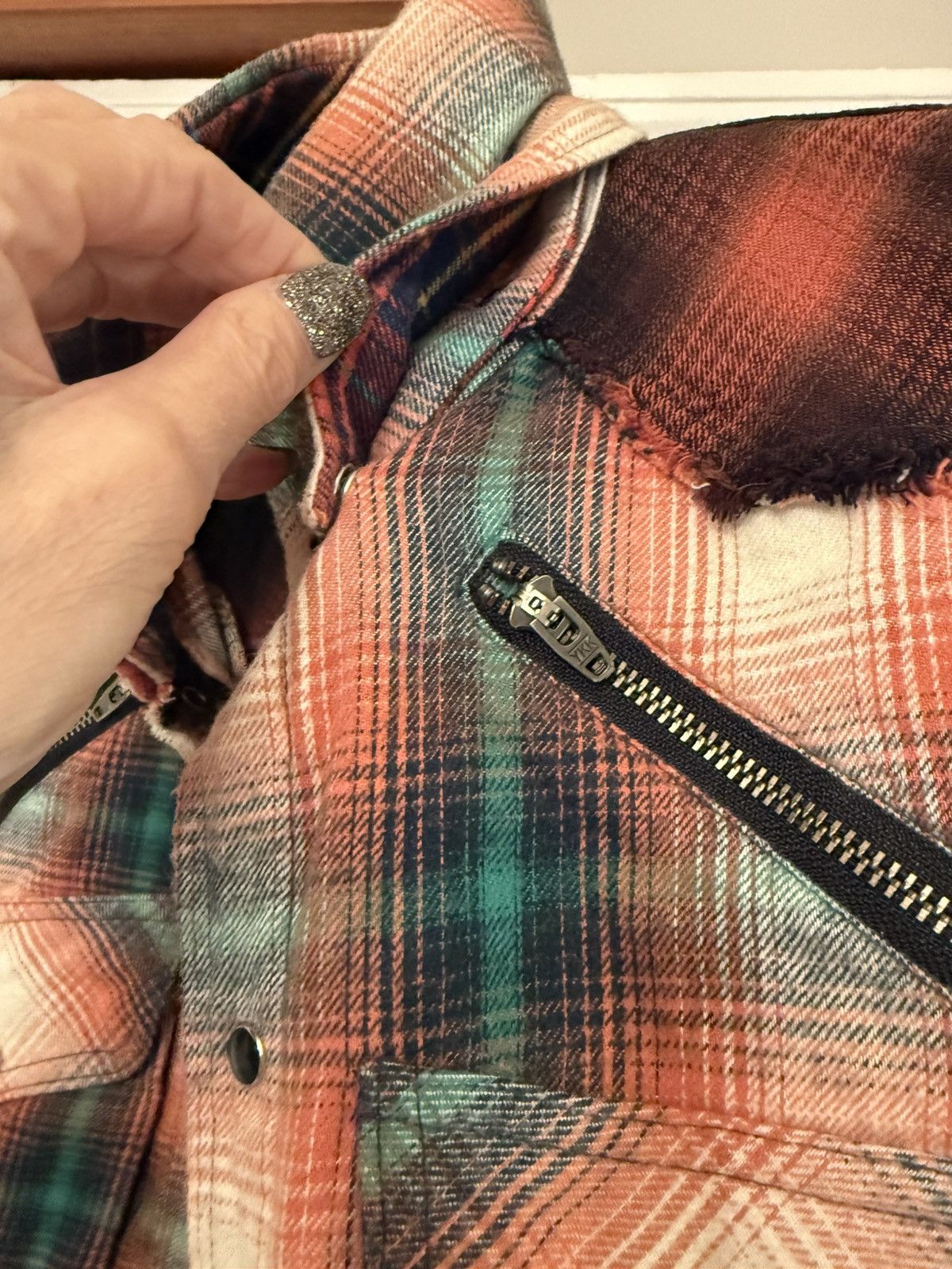 Le Grande Bleu (L.G.B.) Cotton flannel shirt, multicoloured Size M / US 6-8 / IT 42-44 - 4 Thumbnail