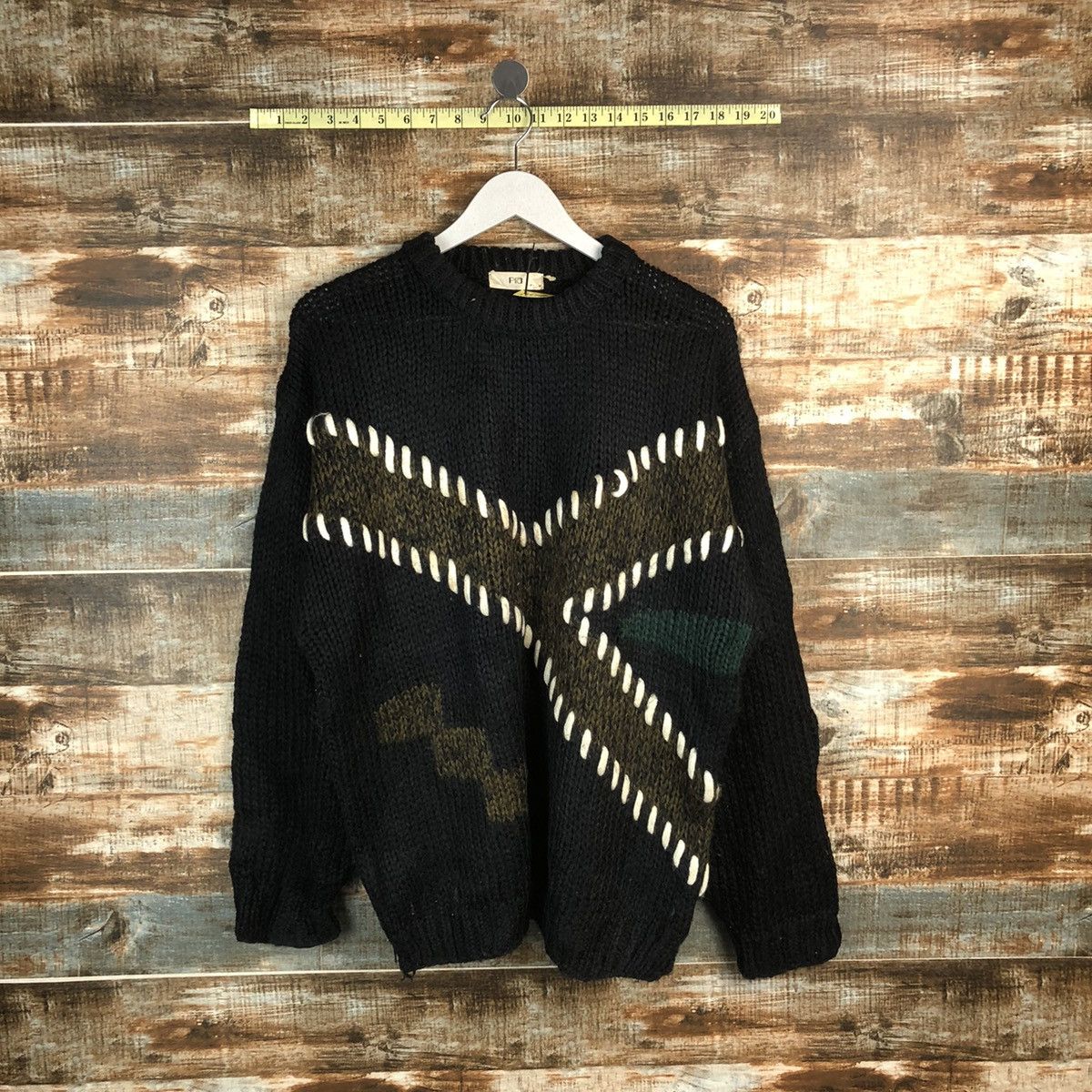 Homespun Knitwear Pia vintage Black Knitwear #A1752 Size US L / EU 52-54 / 3 - 1 Thumbnail
