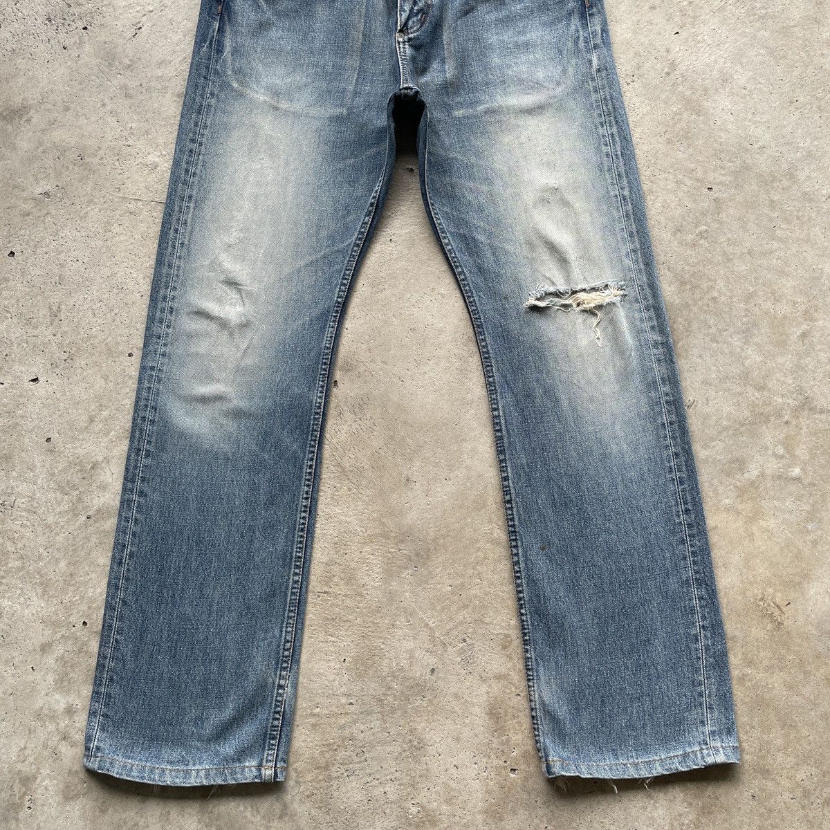 Japanese Brand × Jean × Vintage W32💥 Vintage Japan Big John Distressed Jeans Faded Pants Size US 32 / EU 48 - 4 Thumbnail