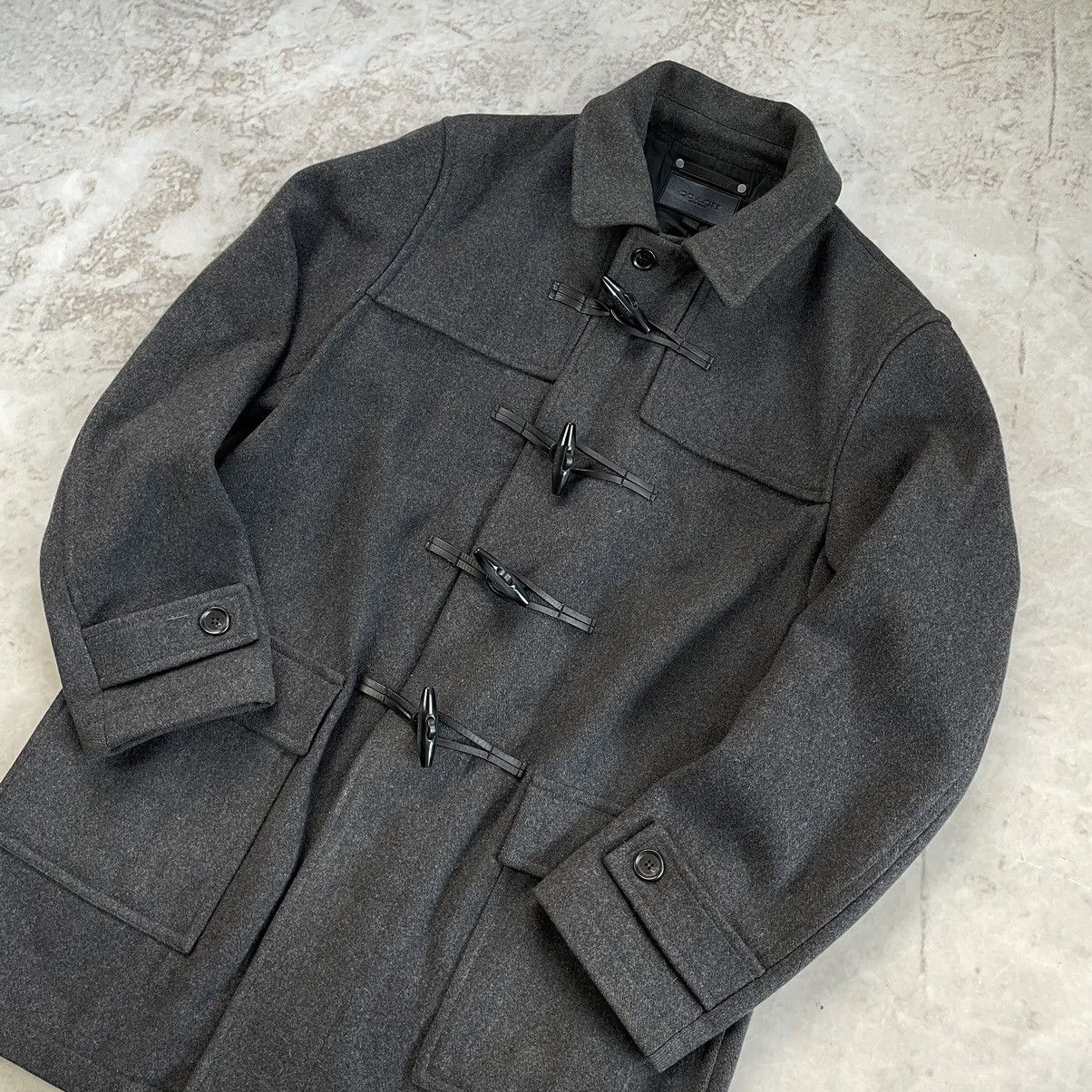 Coach Coach New York Wool Grey Perfect Heavy Duffle Pea Coat Size US L / EU 52-54 / 3 - 6 Thumbnail