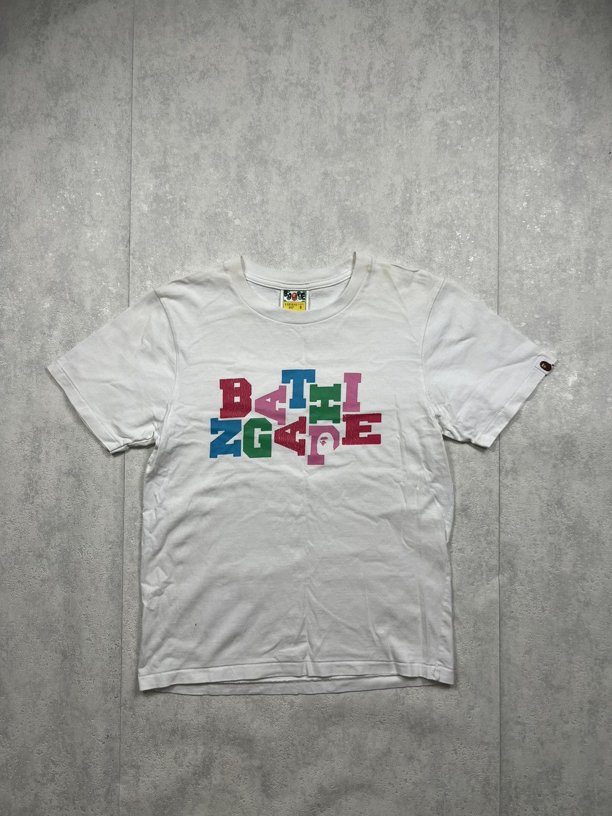 Bape A BATHING APE SPELLOUT LOGO TEE Size S / US 4 / IT 40 - 1 Thumbnail