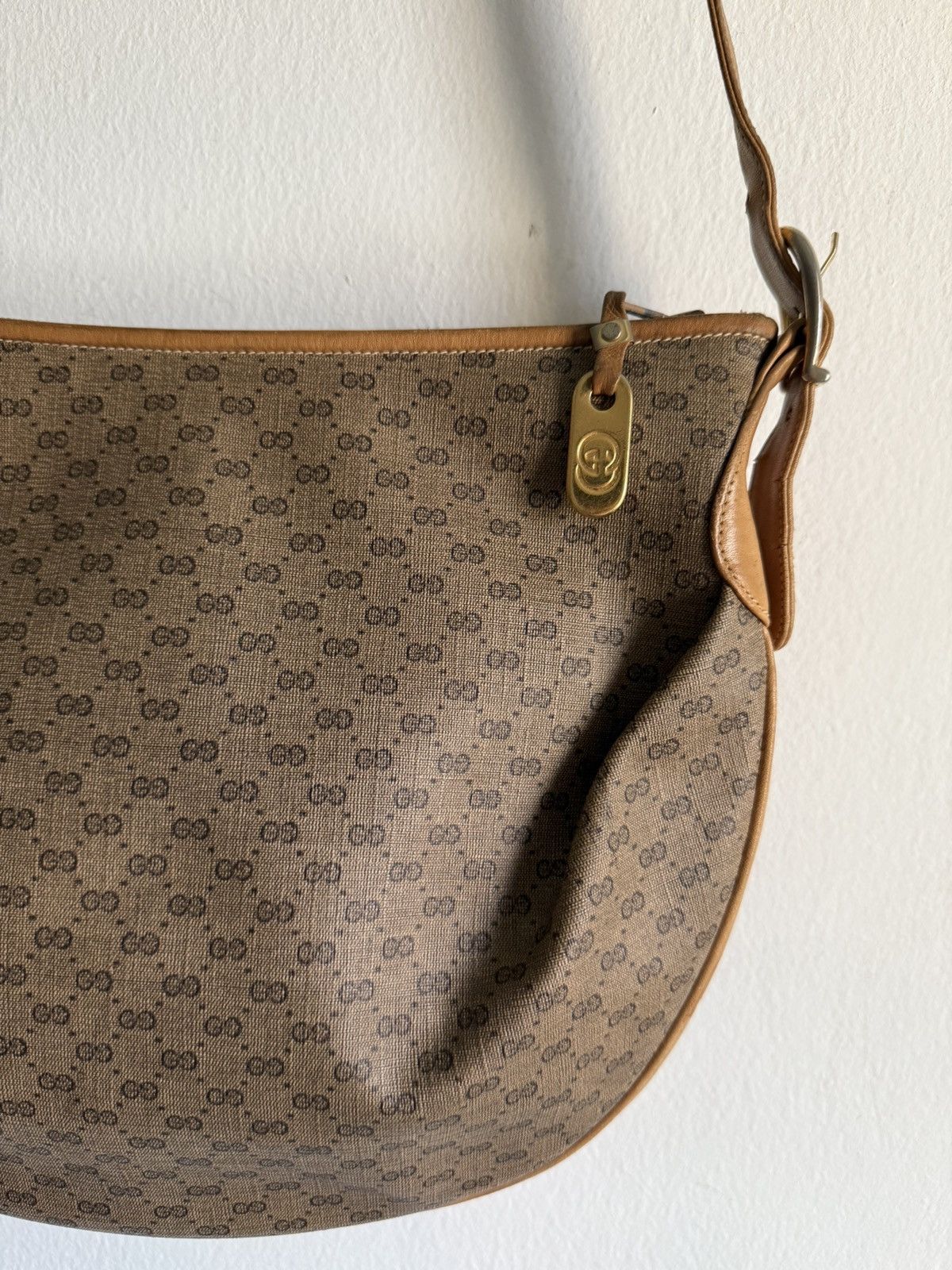 Gucci Vintage 90s Gucci Micro GG Supreme shoulder bag in beige PVC Size ONE SIZE - 3 Thumbnail