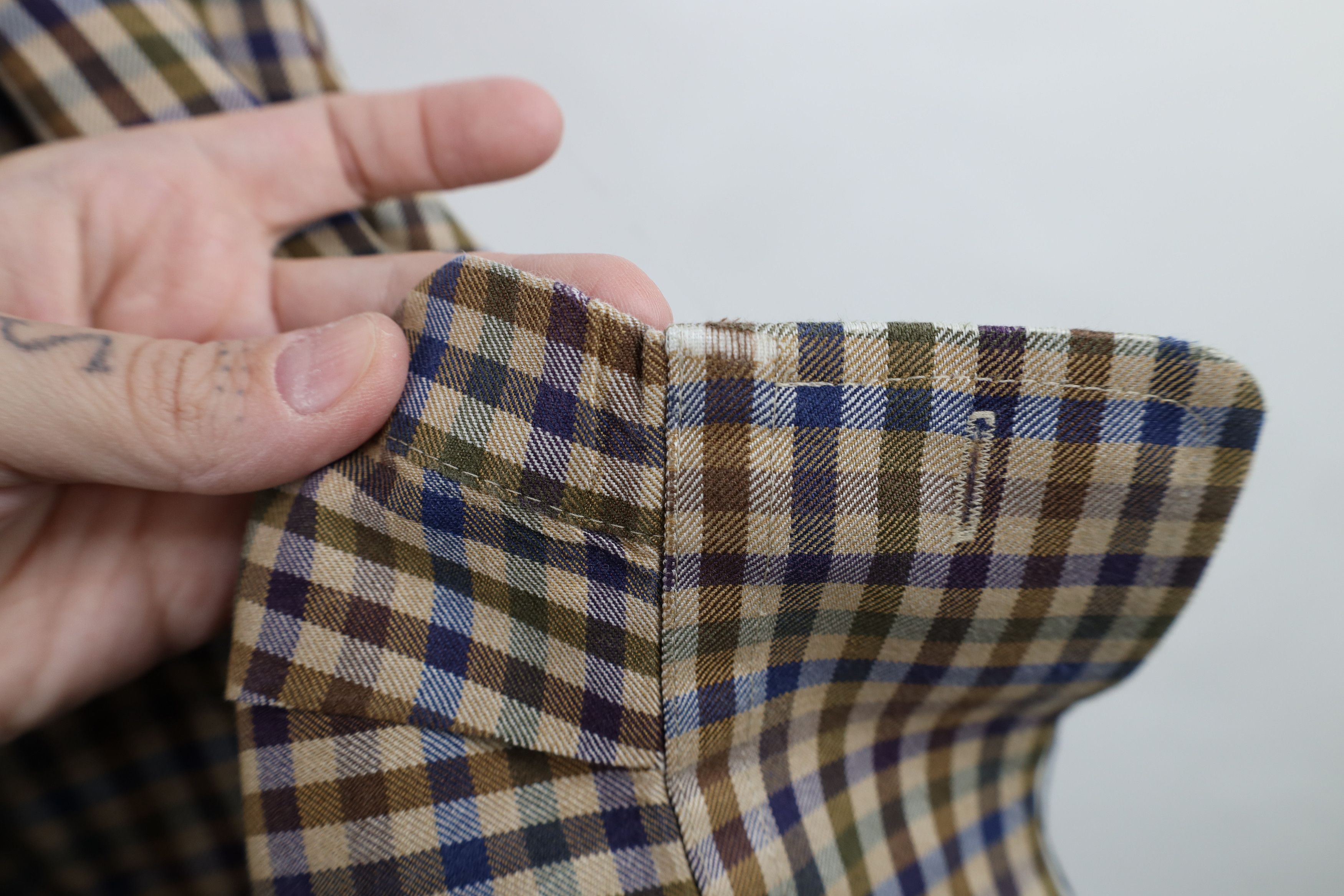 Orvis Vintage Orvis Silk Wool Blend Collared Button Shirt Plaid Size US XL / EU 56 / 4 - 11 Thumbnail