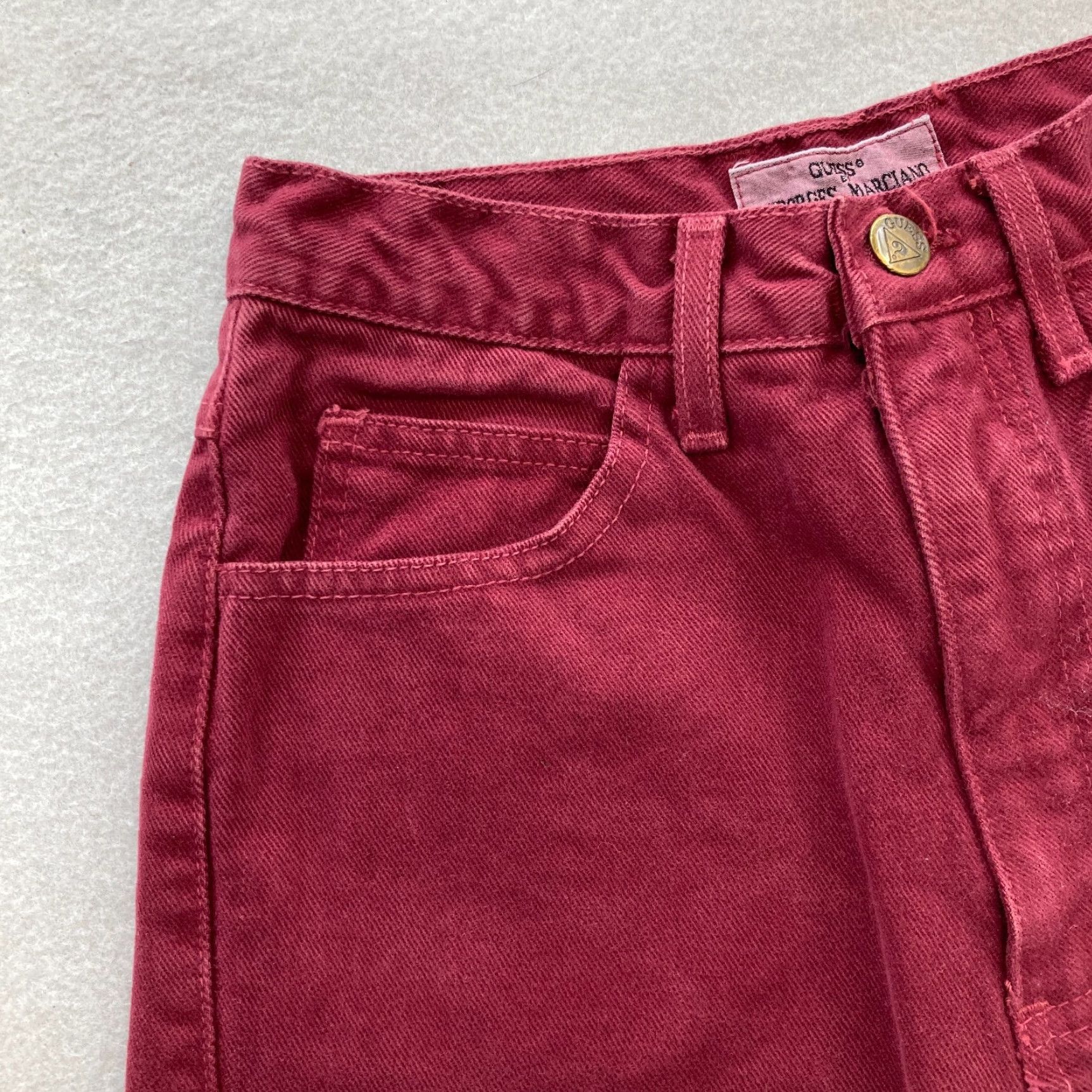 Guess VINTAGE GUESS Jeans Women's 28 Red Denim Tapered USA Hip Hop Georges Marciano 5-Pocket Design Size 28" / US 6 / IT 42 - 3 Thumbnail