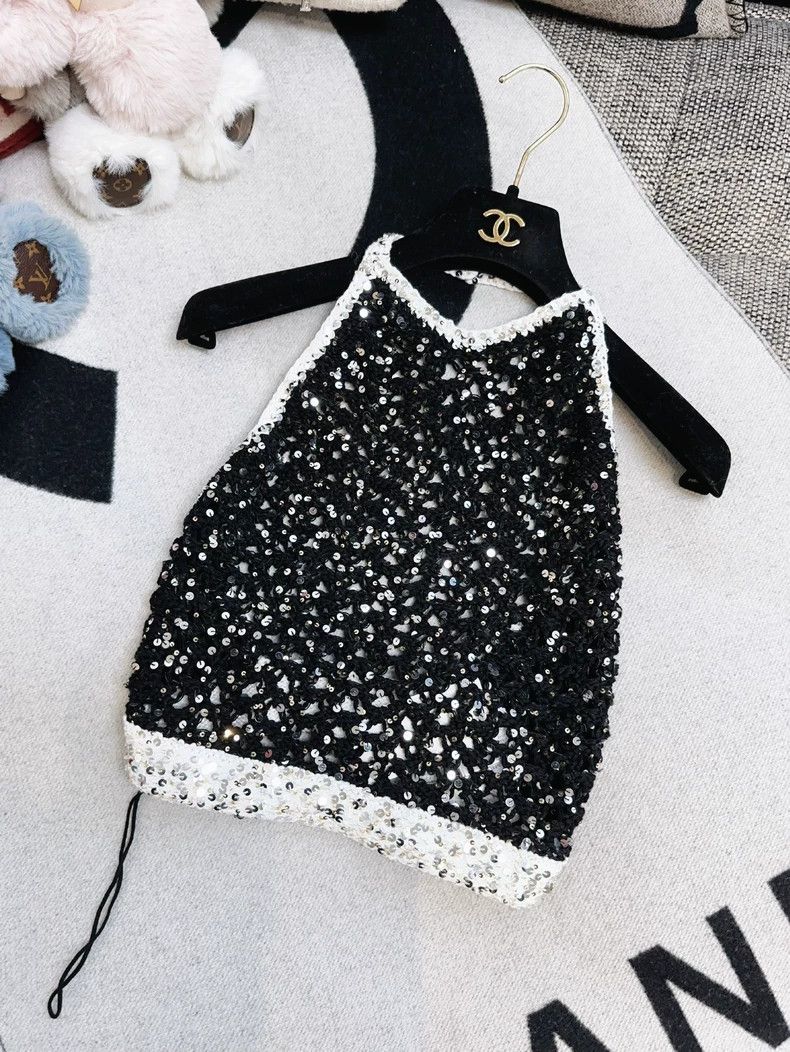 Chanel Chanel 23C Sequin Halter Top - dmc Size US S / EU 44-46 / 1 - 1 Thumbnail